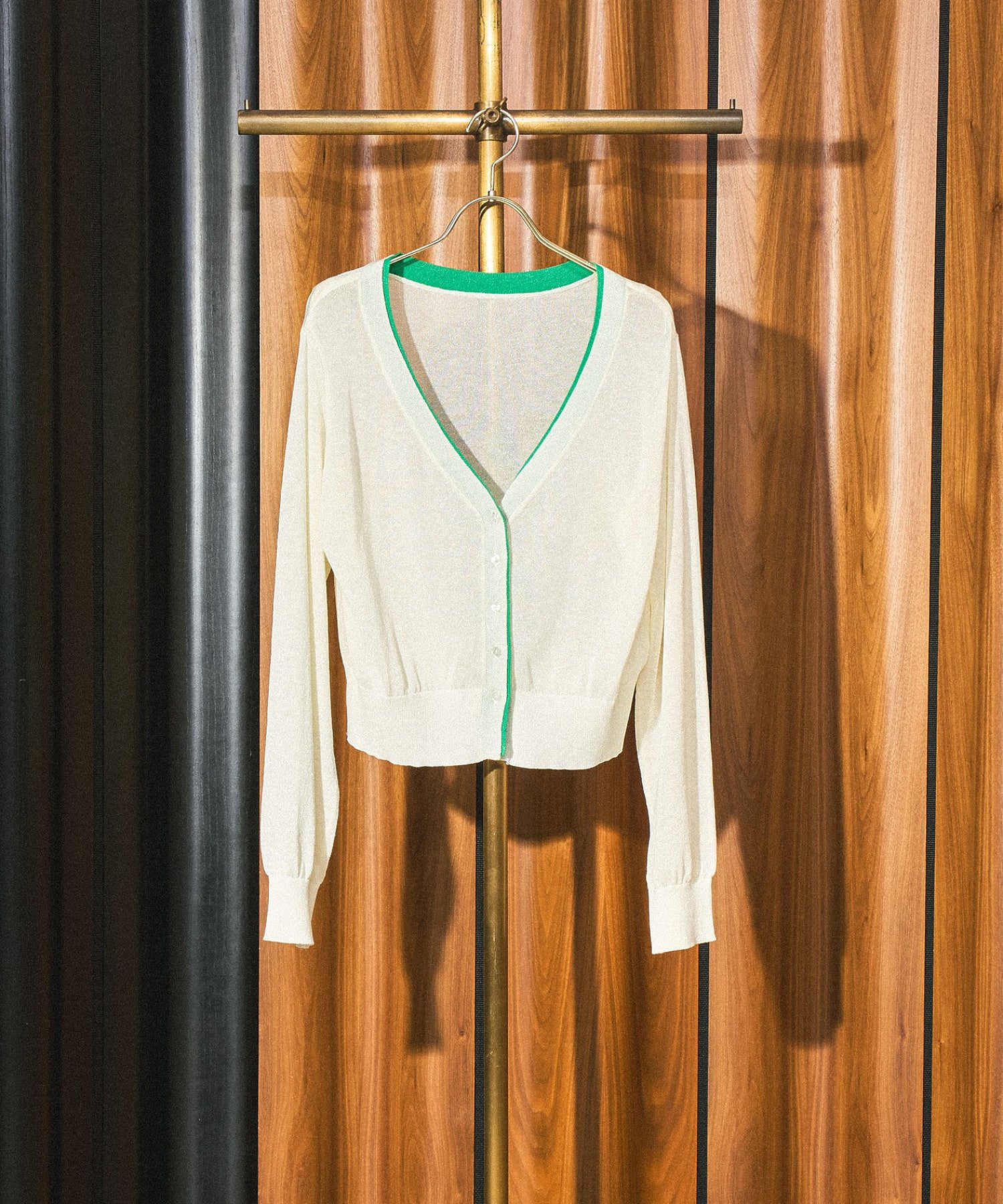 KNITTED RIB CARDIGAN