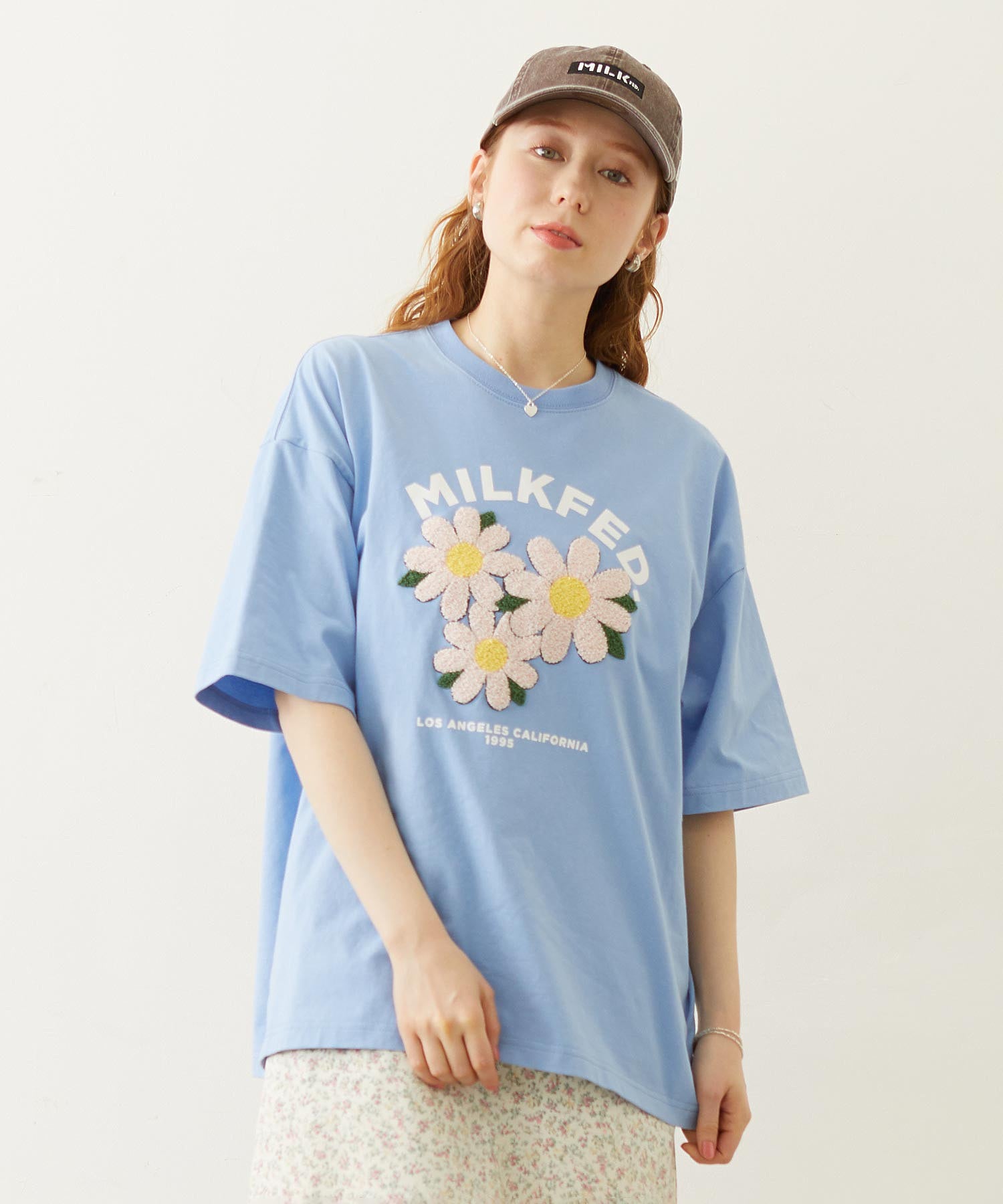 FLOWER SAGARA EMBROIDERY WIDE S/S TEE