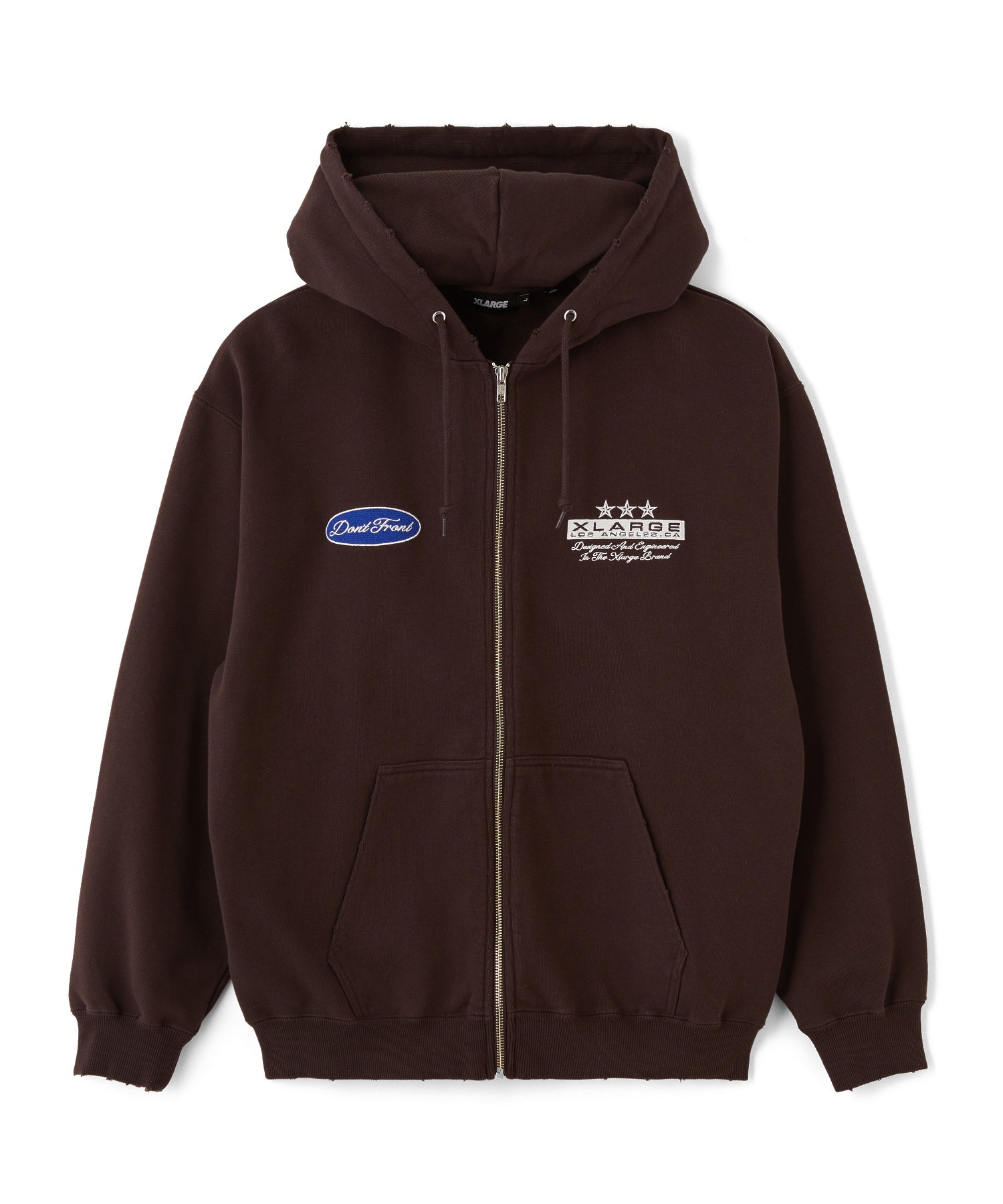DAMAGED ZIP HOODED SWEATSHIRT