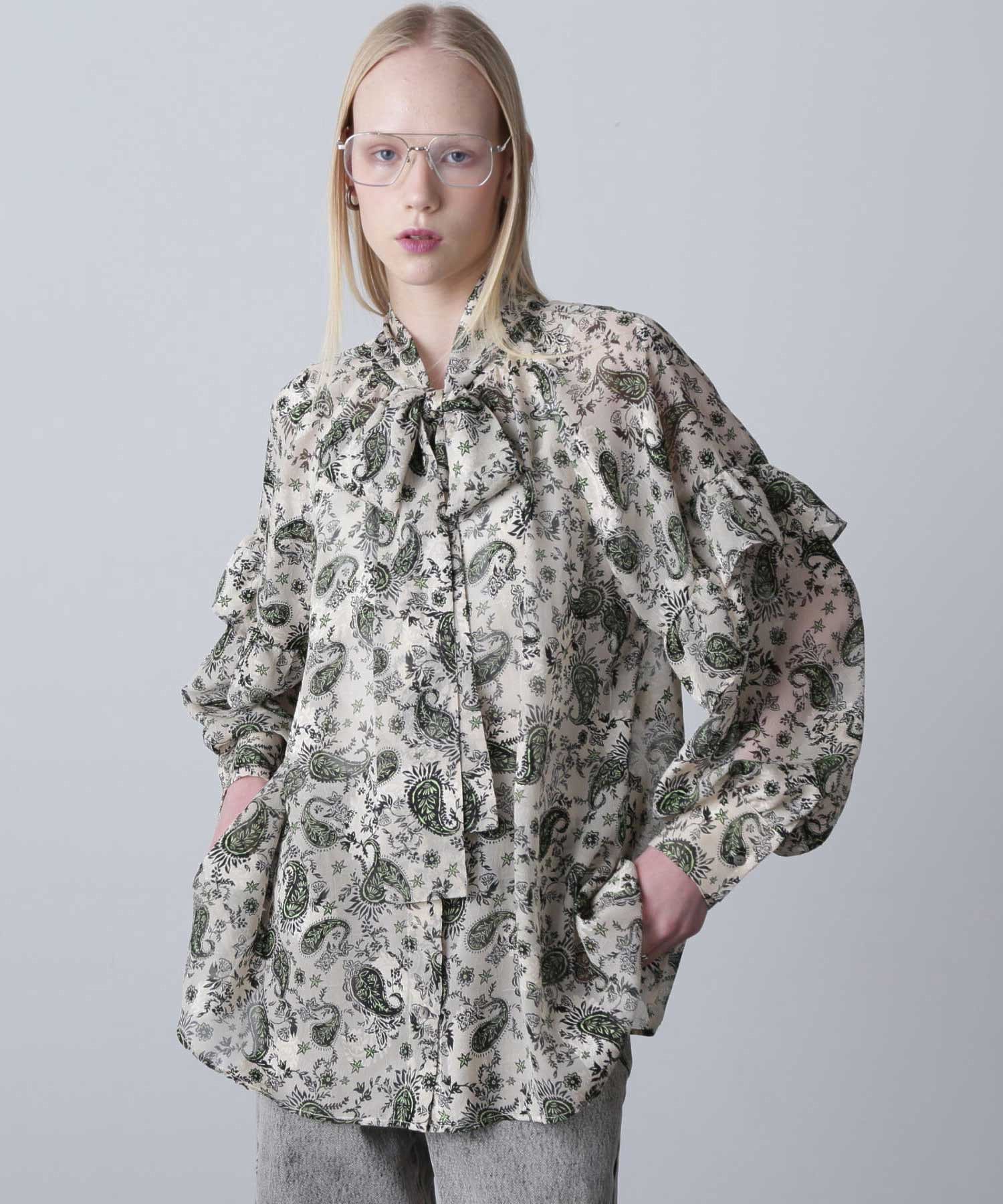 ジャガードプリントブラウス