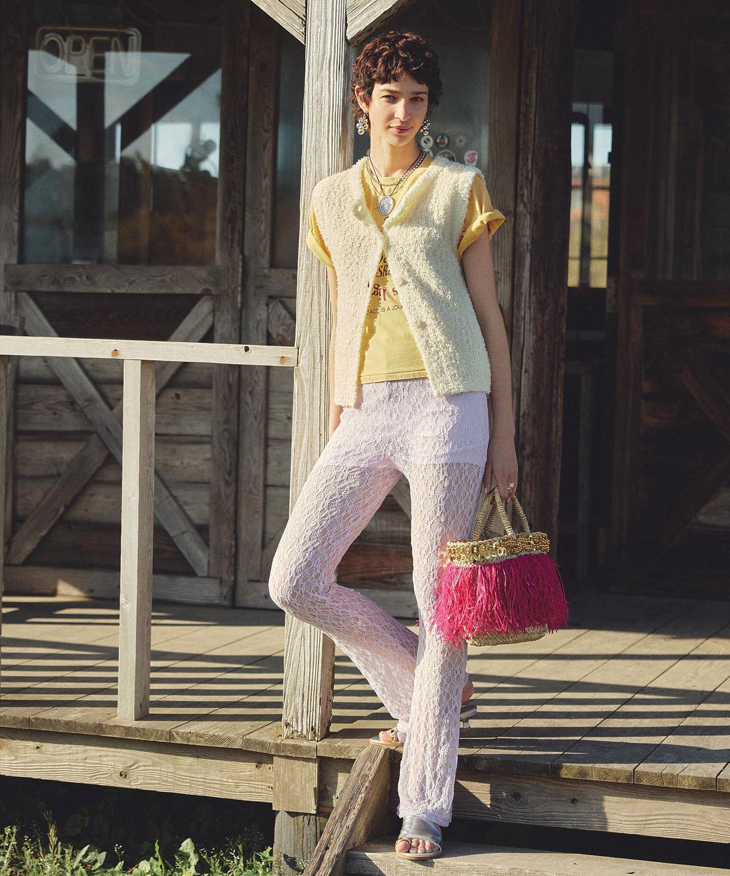 LACE FLARE PANTS