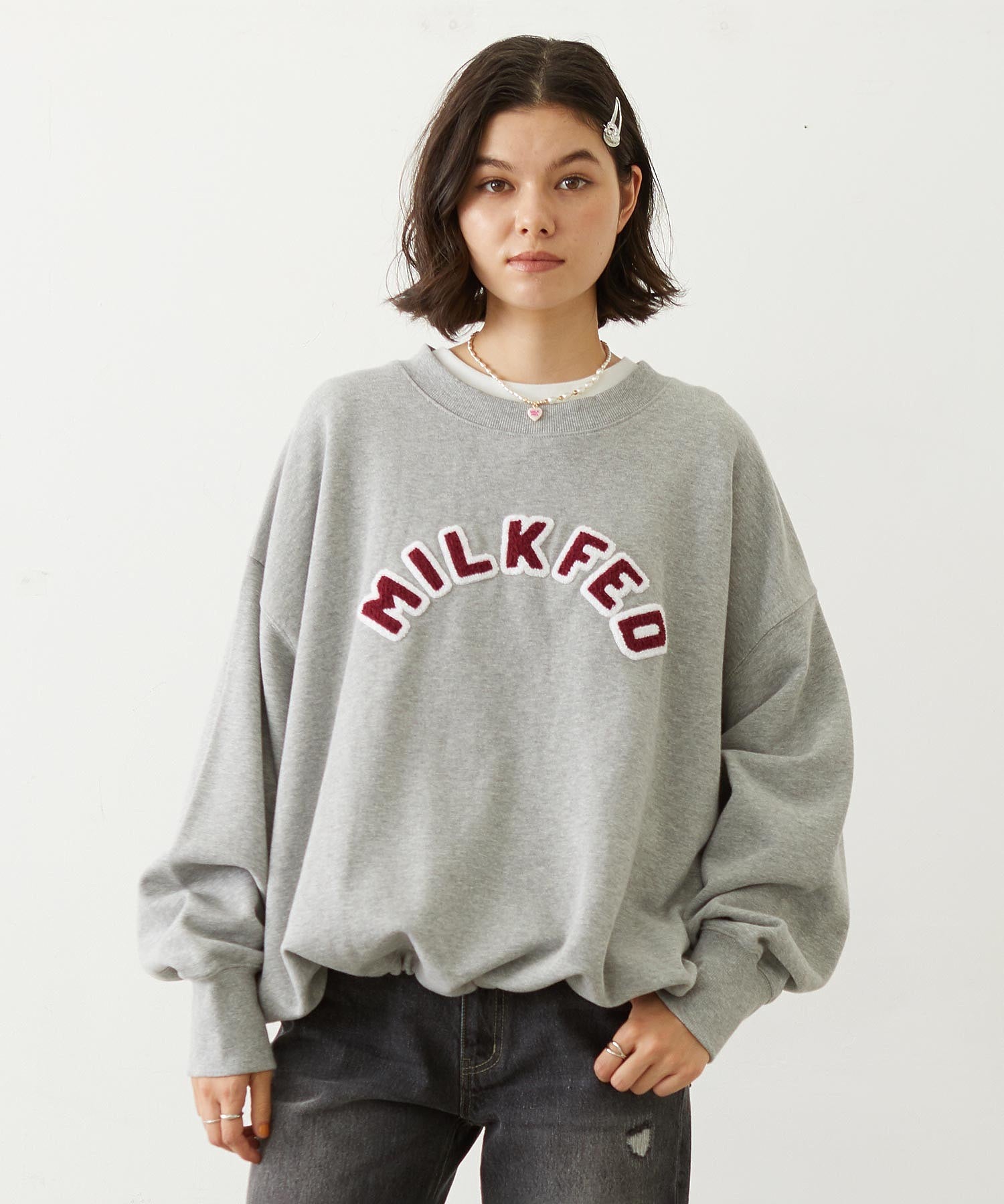 PATCH DRAWSTRING BIG SWEAT TOP