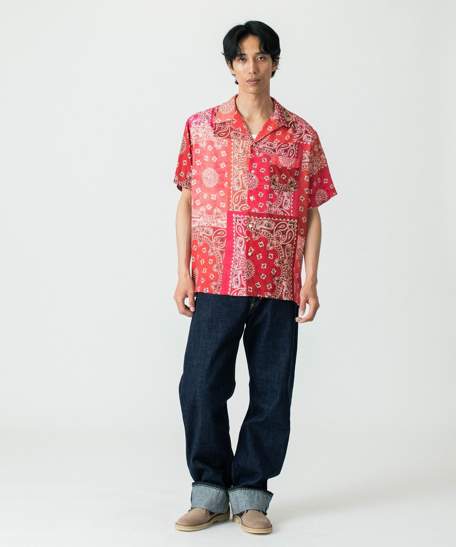 TOLQ/トルク/HAV-A-HANK Open Collar Print Shirt S/S 25-1209