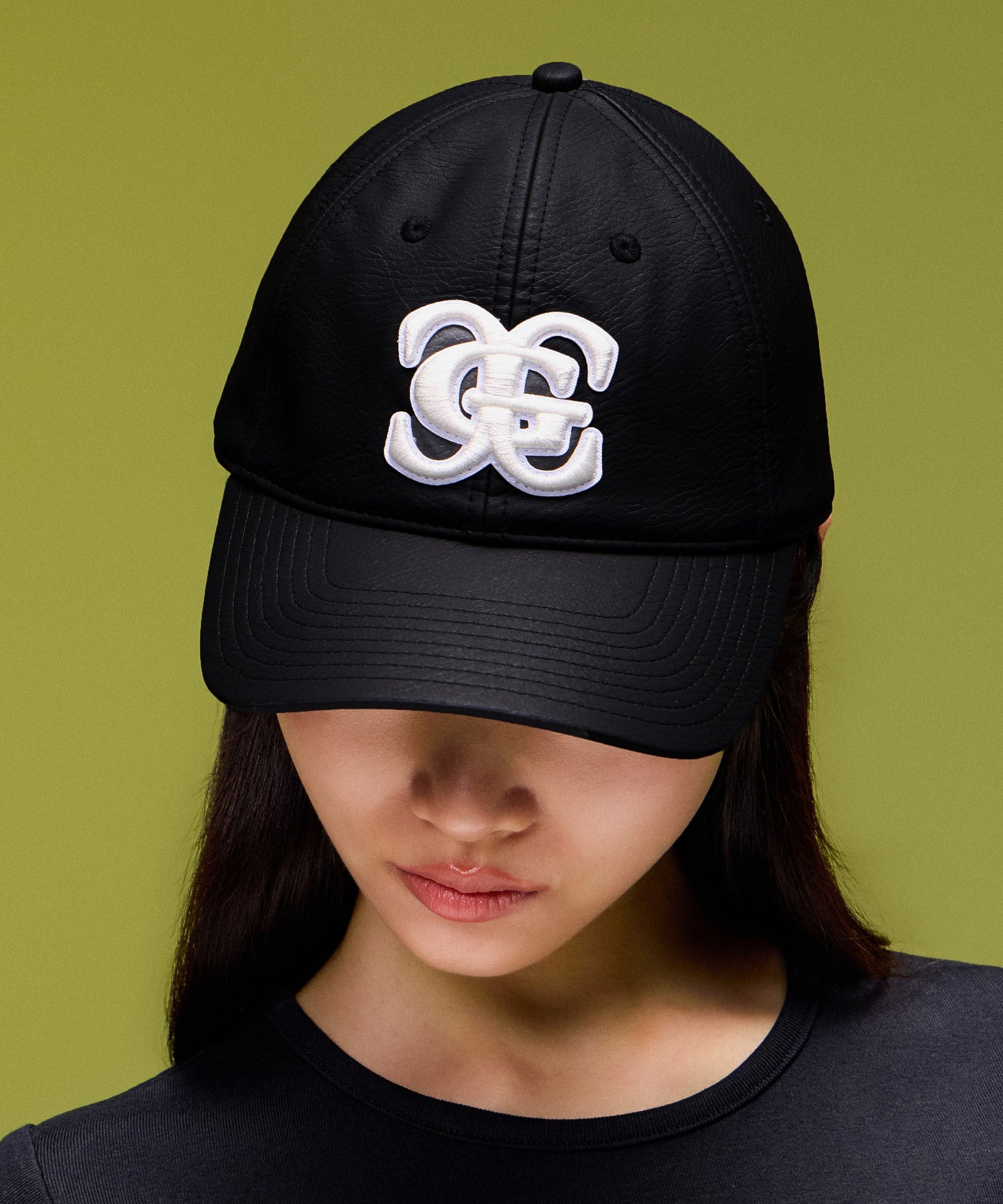 XG EMBLEM FADED FAUX LEATHER 6PANEL CAP