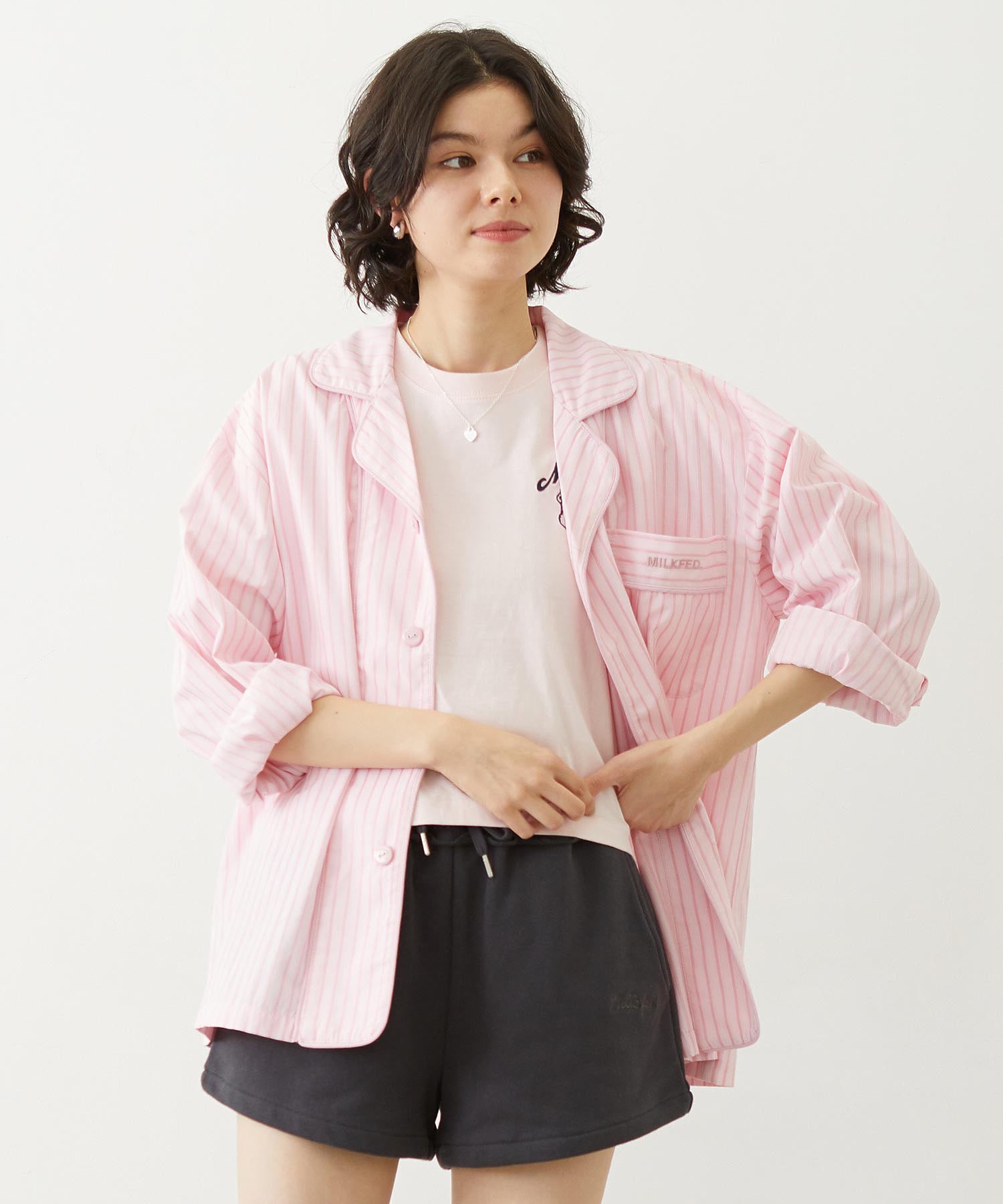 STRIPED PAJAMA SHIRT