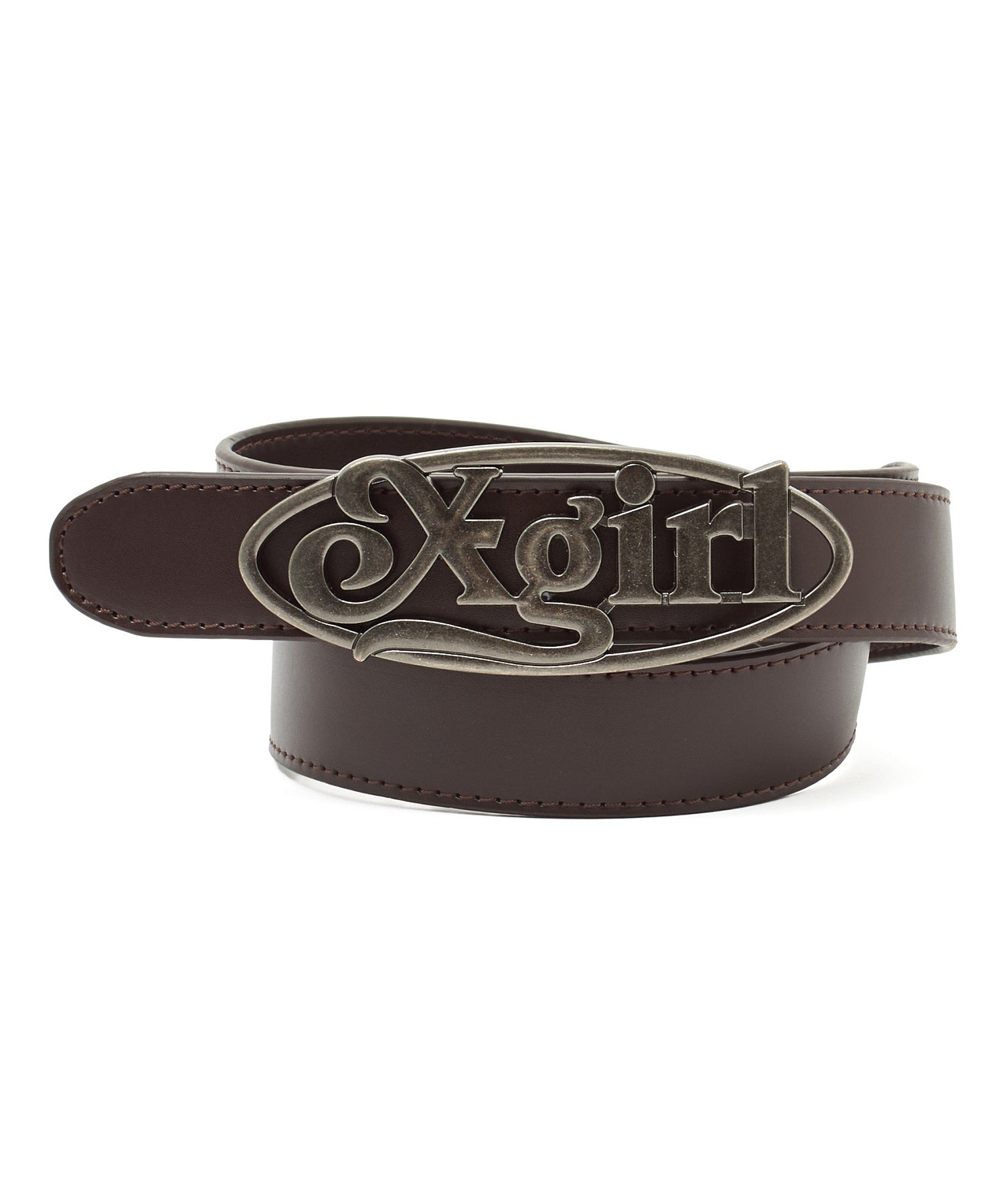 OVAL LOGO CLASP FAUX LEATHER BELT