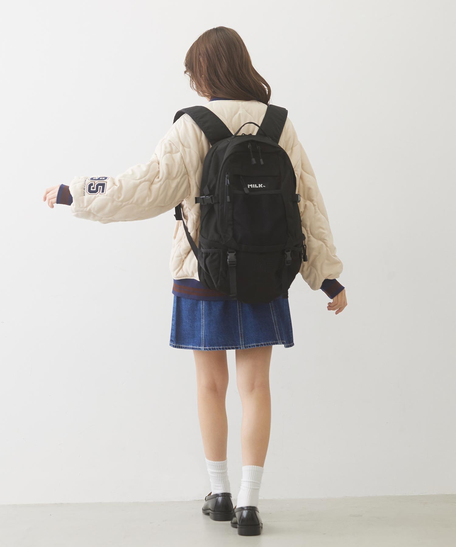 【定番】NEO EMBROIDERY BIG BACKPACK BAR MILKFED.