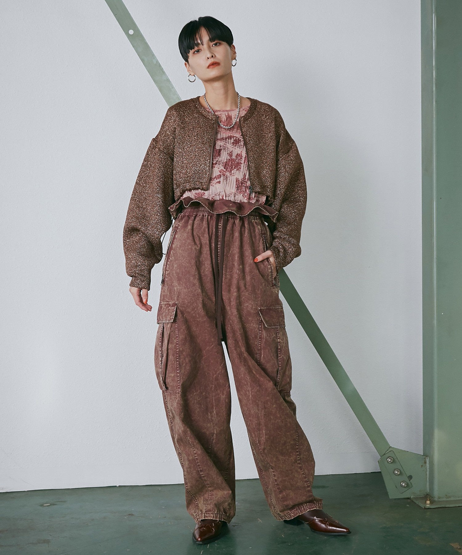 ラメニットブルゾン