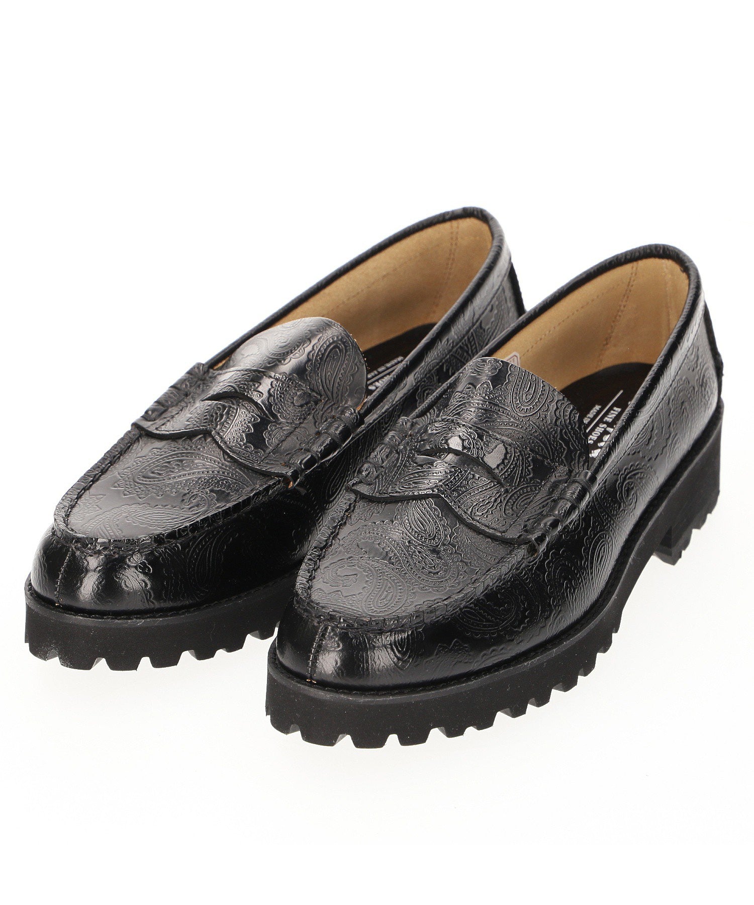 The Kenford Fineshoes/TANK SOLE LOAFERSBLACK PAISLEY