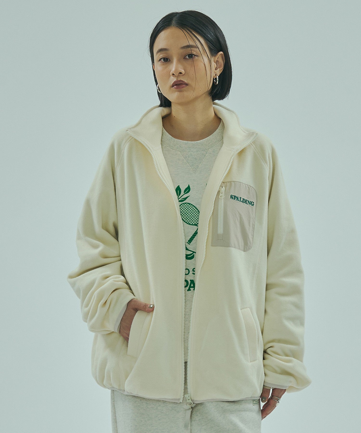 SPALDING x ROSE BUD FLEECE JACKET