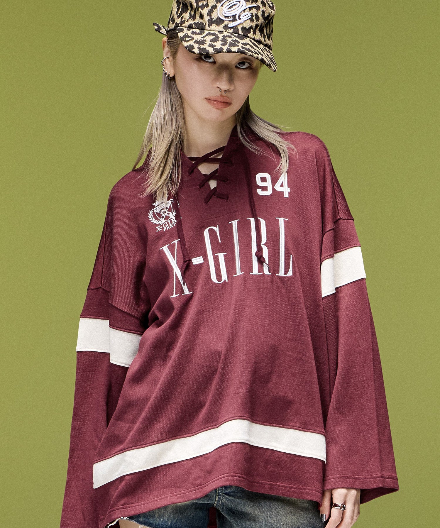 LACED UP FOOTBALL L/S TOP