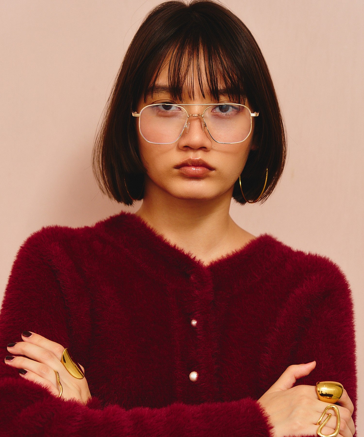 GENE HEAVENS/COTTON PEARL BUTTON CARDIGAN