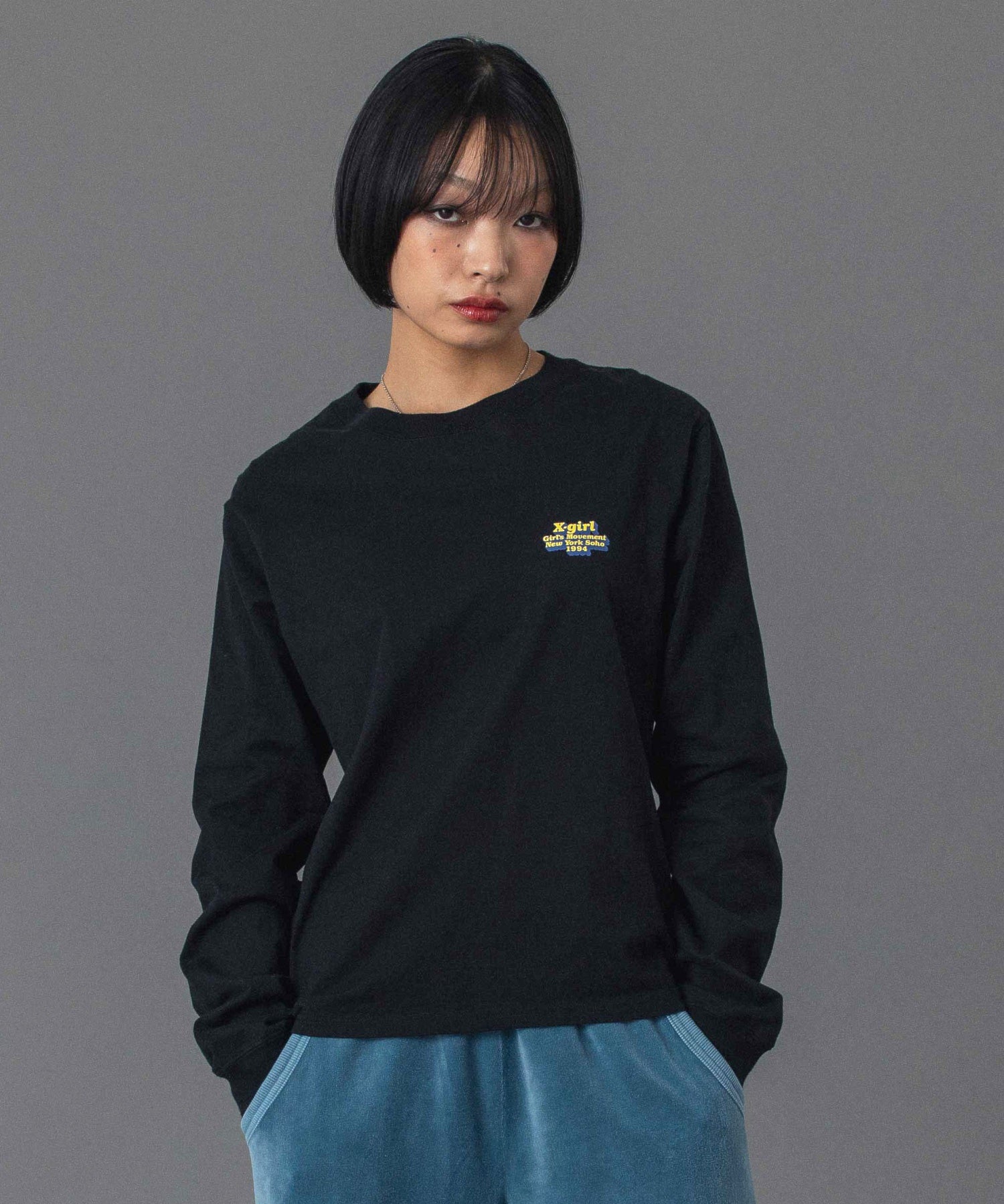 MESSAGE AND FACE CIRCLE LOGO L/S TEE