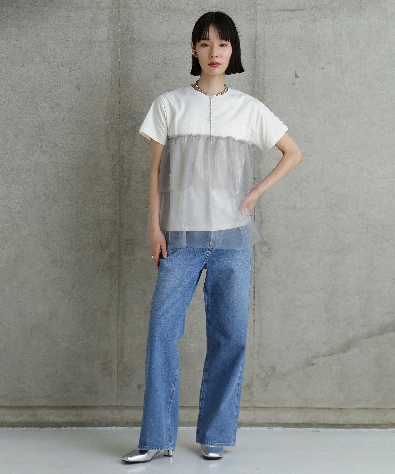 【WEB・一部店舗限定】チュールデザイントップス