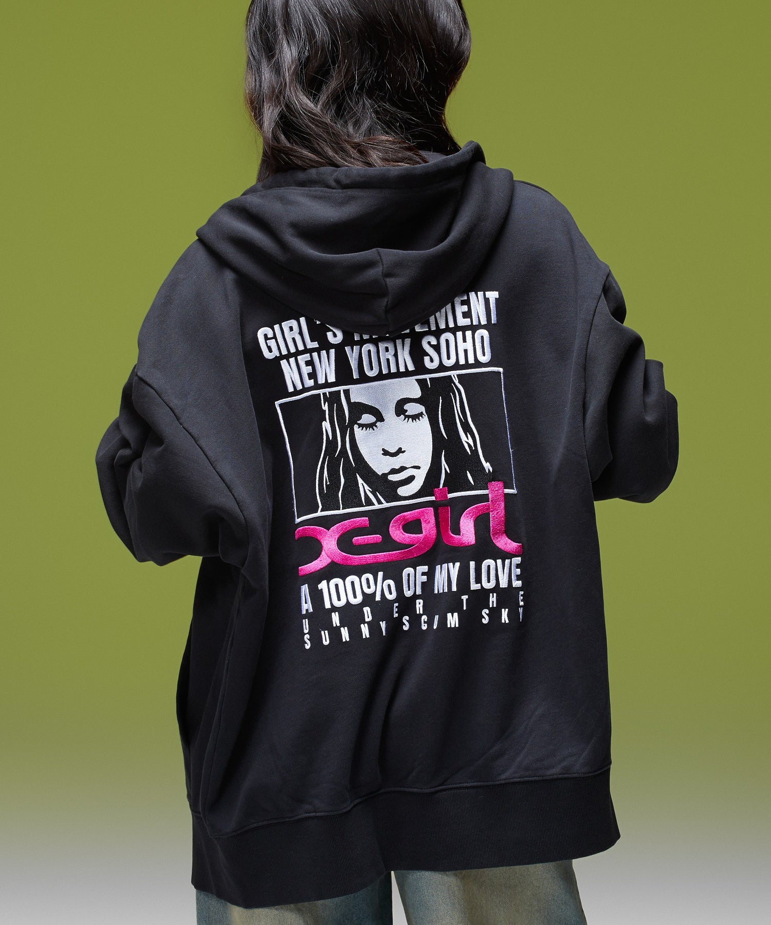 FACE BOX AND MESSAGE ZIP UP SWEAT HOODIE