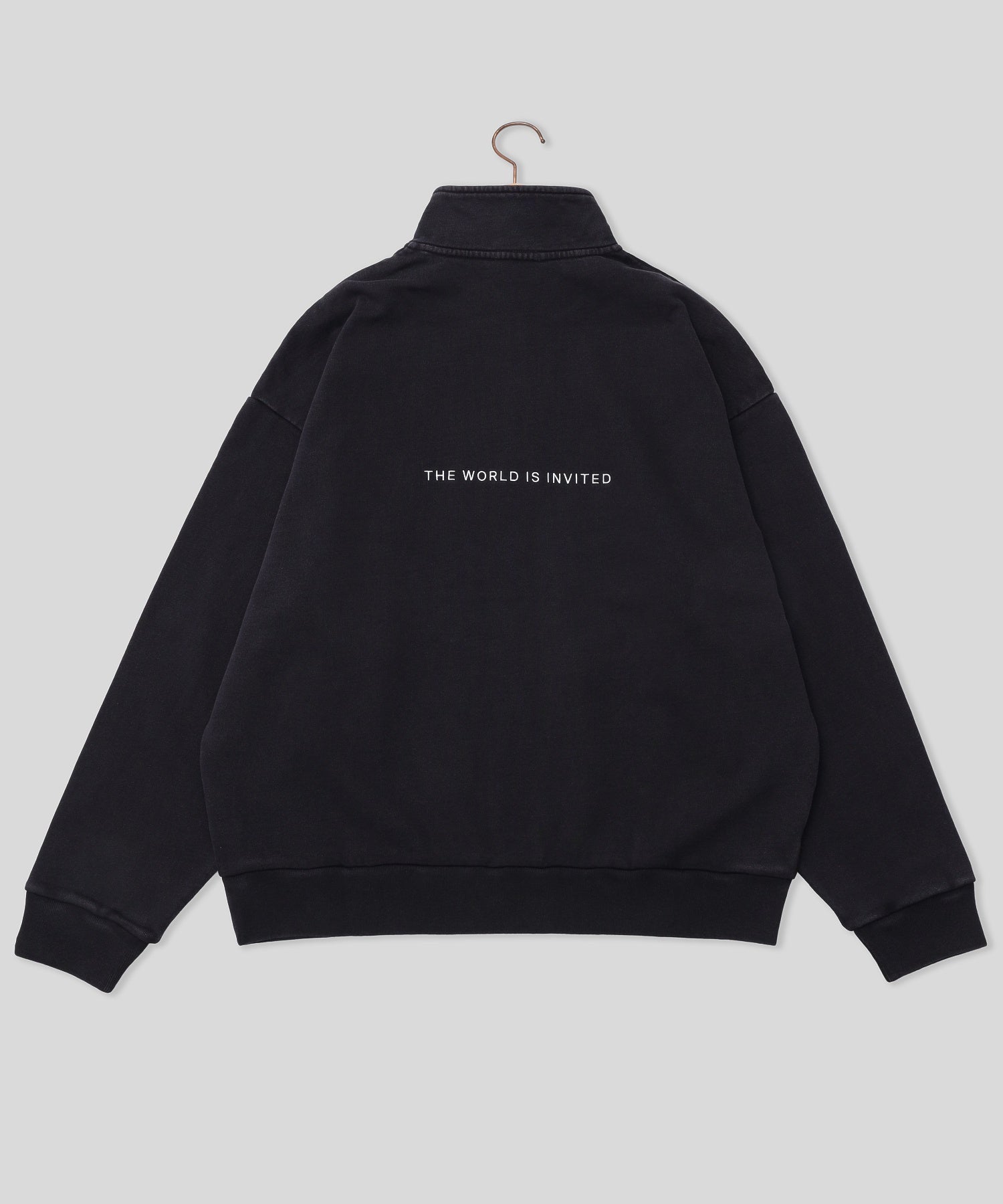 KOMPAKT RECORD BAR/コンパクト レコード バー/WASHED EMBROIDERED HALF ZIP-UP KRB5037