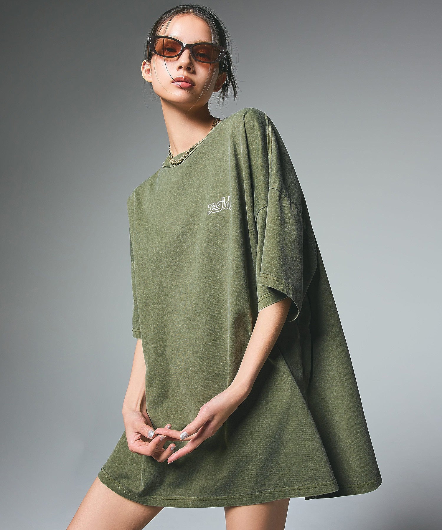 OVER PRINT MILLS LOGO S/S BIG TEE DRESS