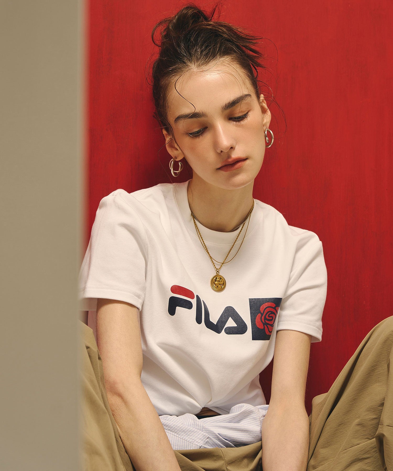 FILAⅹROSEBUD FILA ROSE T-SHIRTS