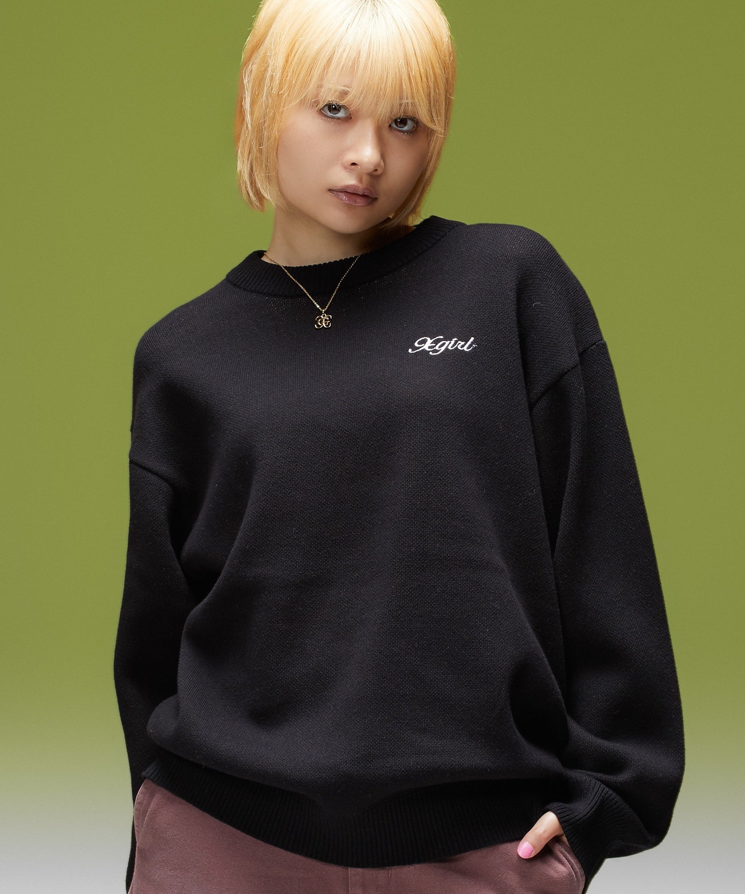FACE BACK JACQUARD KNIT TOP