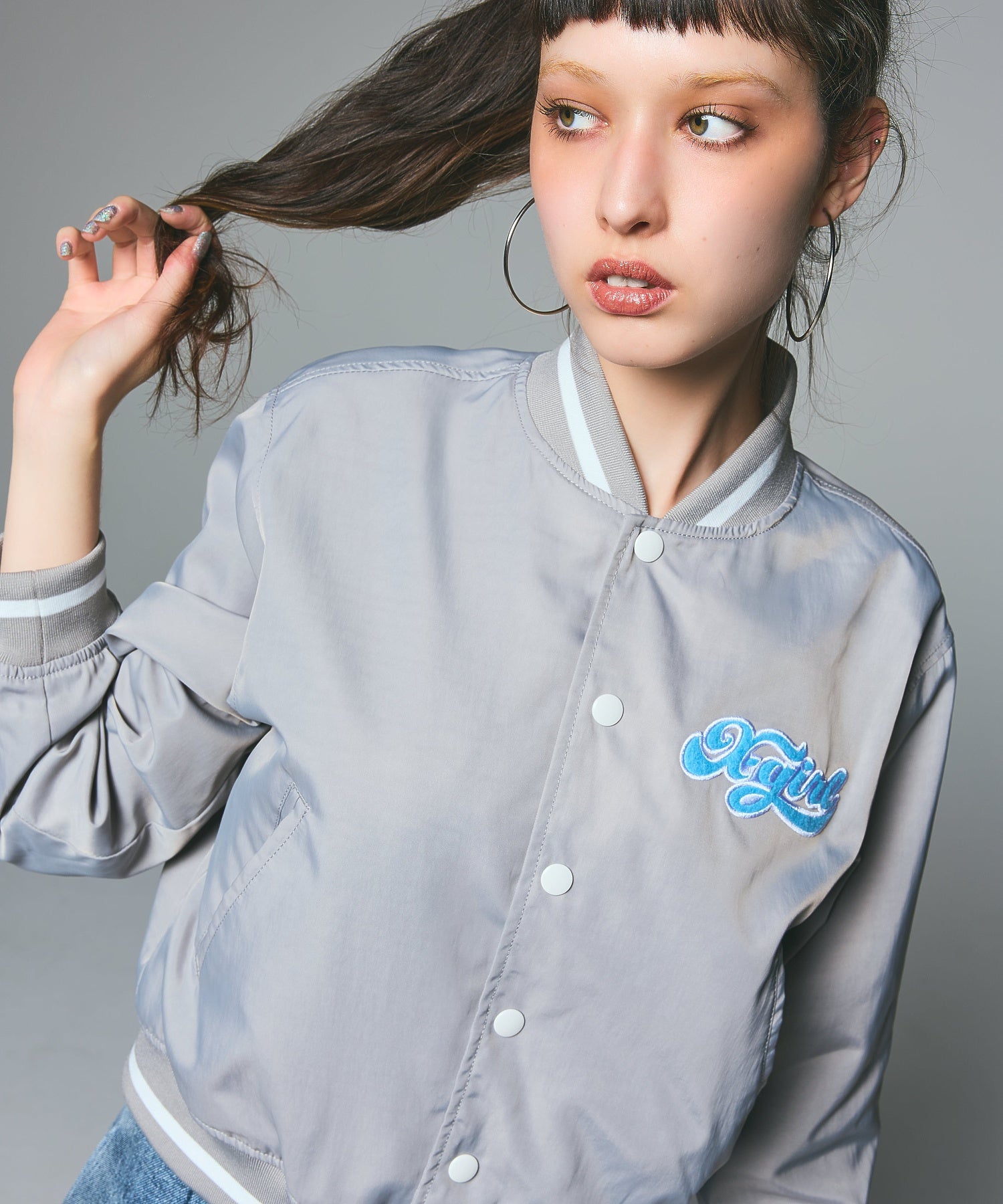 CHEERFUL LOGO VARSITY JACKET