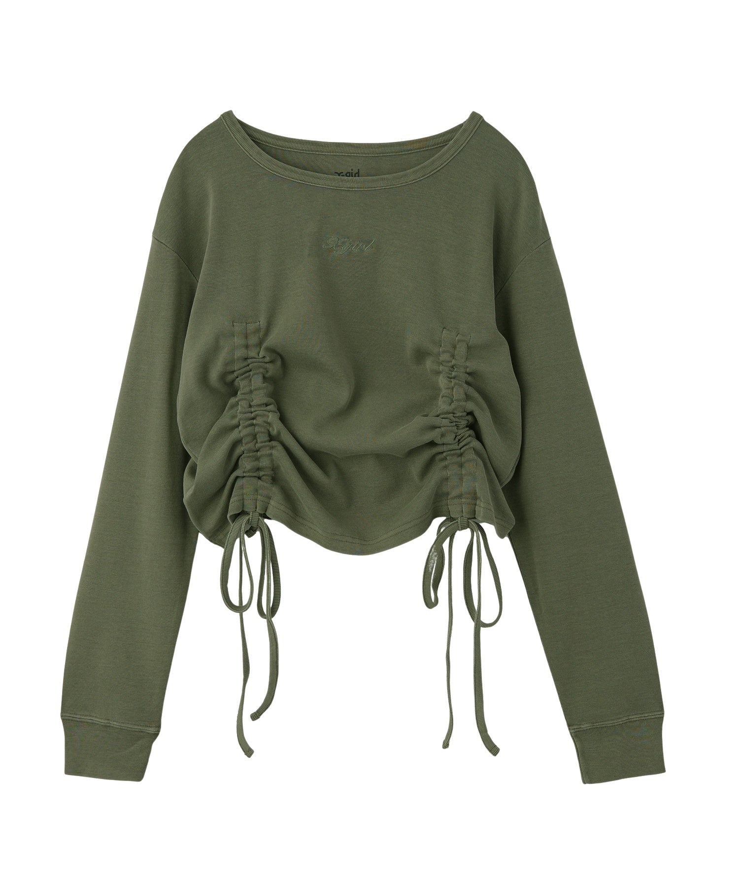 FADED DRAWSTRING L/S TOP