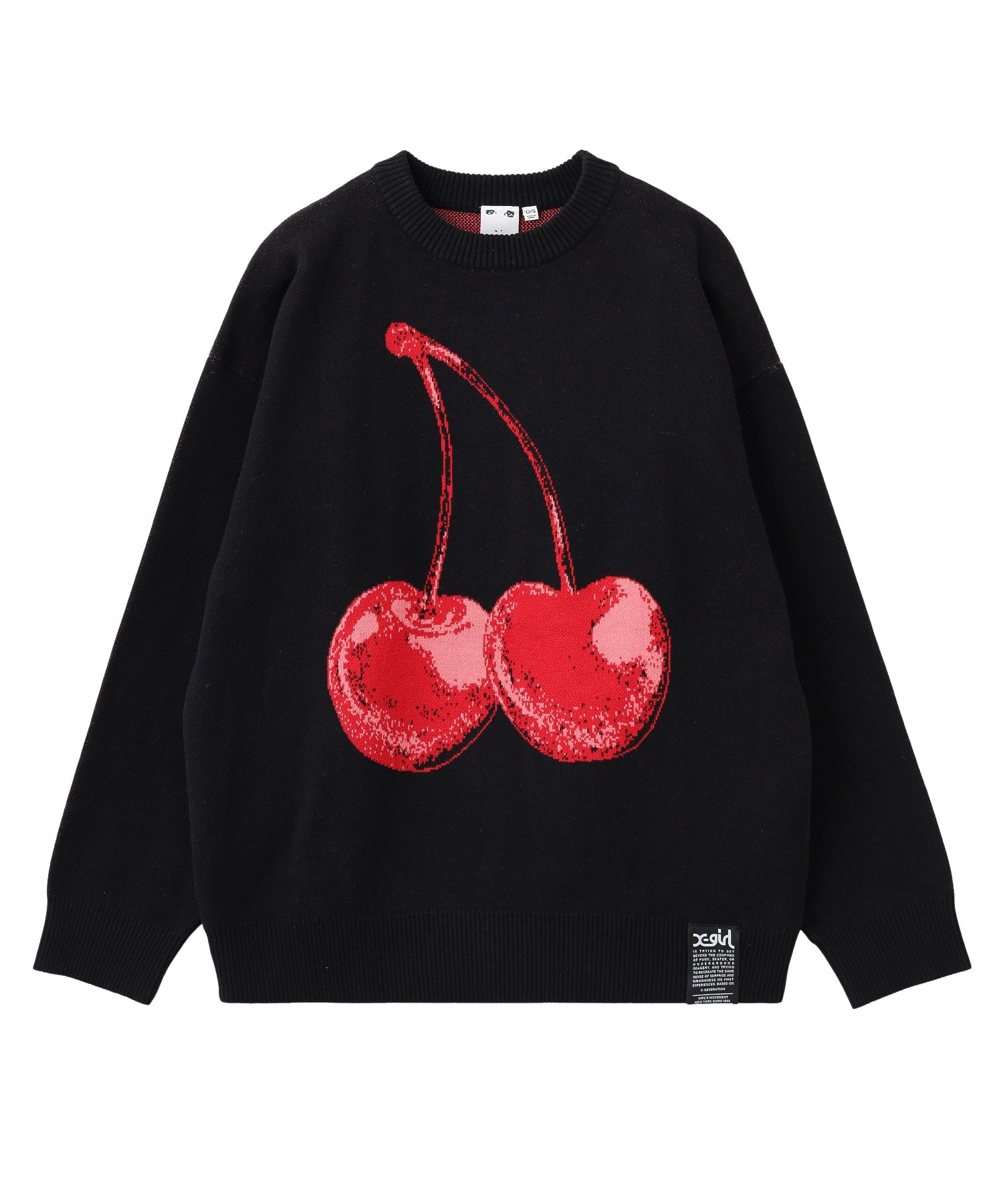 CHERRY JACQUARD KNIT TOP