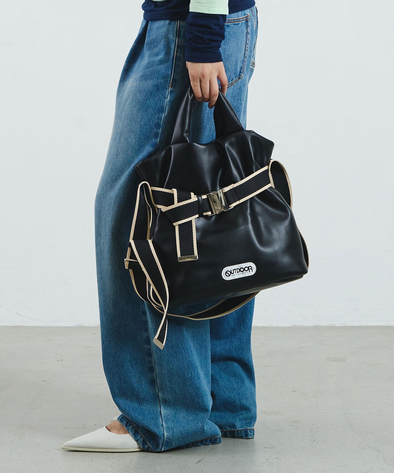 【ROSE BUD別注】OUTDOOR/FAKE LEATHER 2WAY BELT BAG