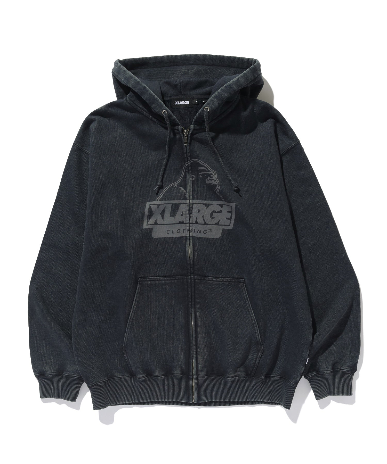 WASHED SLANTED OG ZIP HOODED SWEATSHIRT