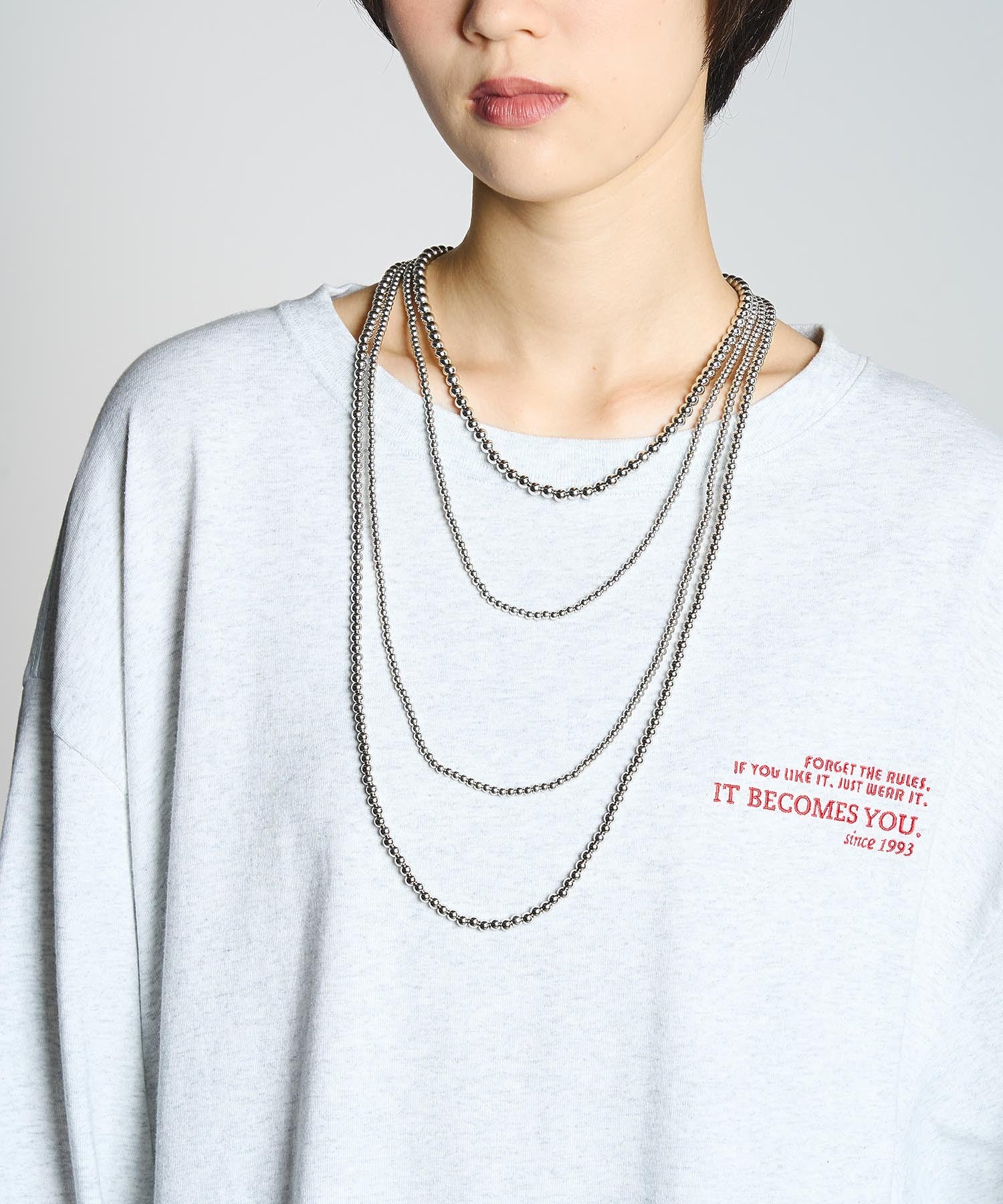 THREE STANDARD BALL NECKLACE