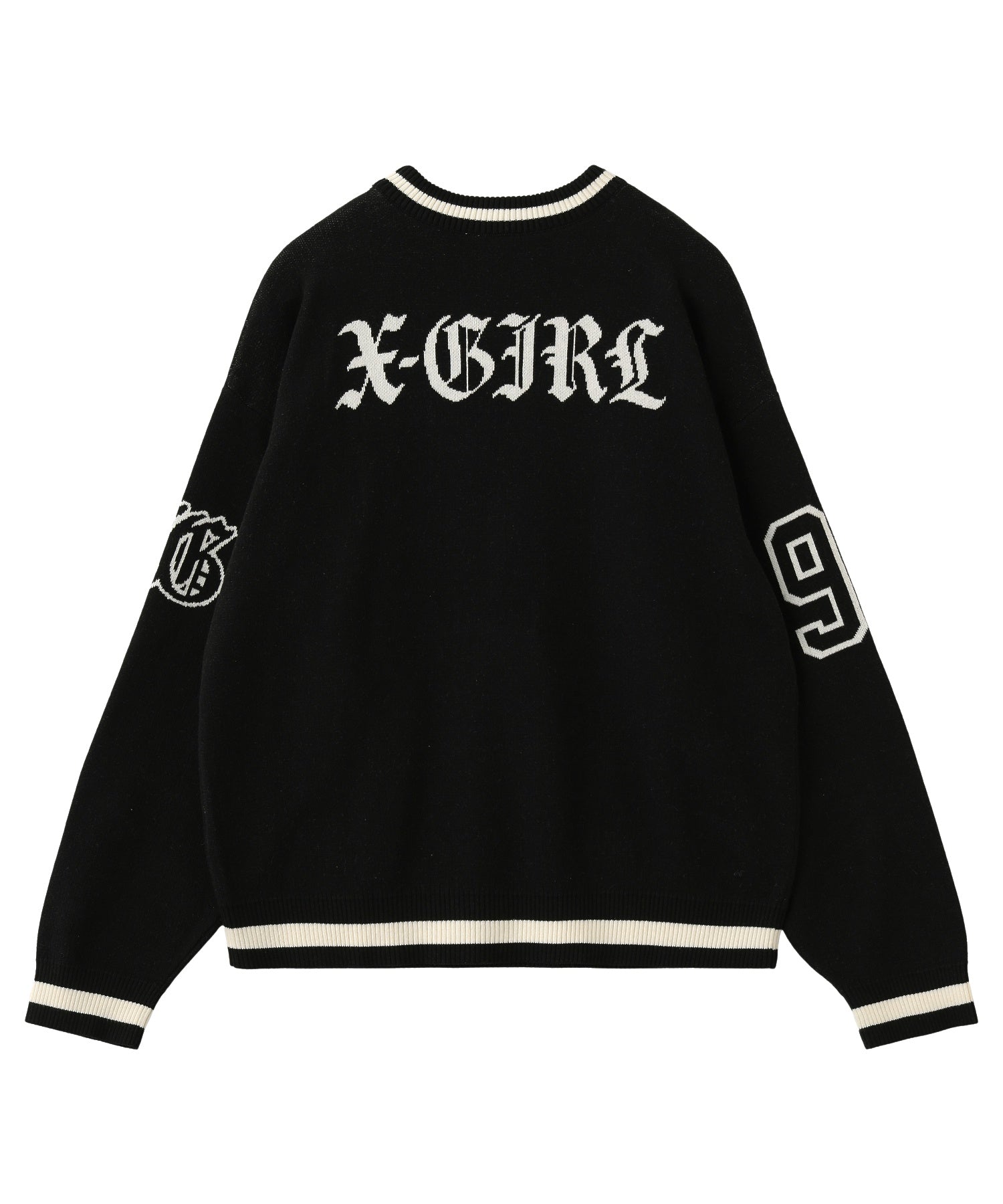 NUMBERING JACQUARD KNIT TOP