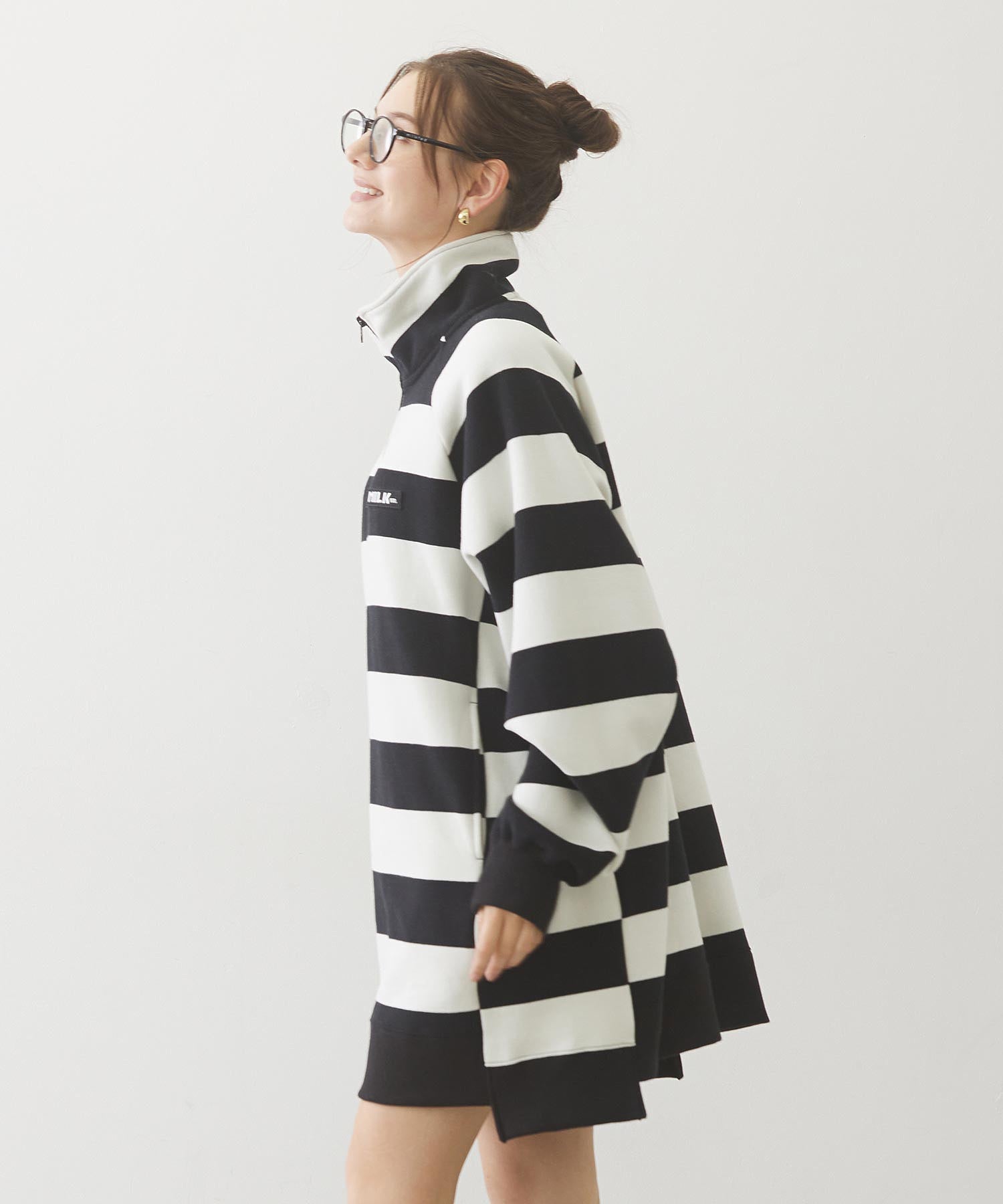 STRIPED TUNIC SWEATSHIRT