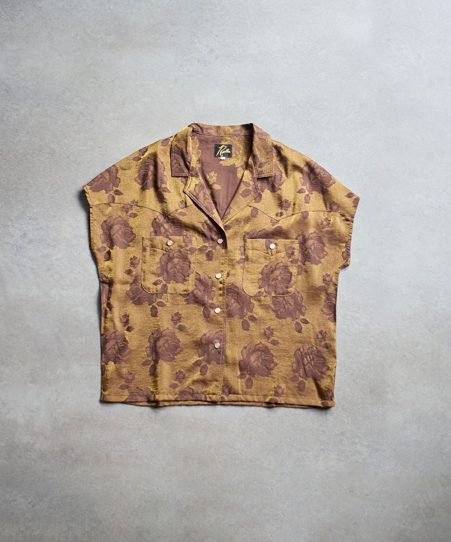 NEEDLES/COWBOY FRENCH SLEEVE BLOUSE - ROSE JACQUARD