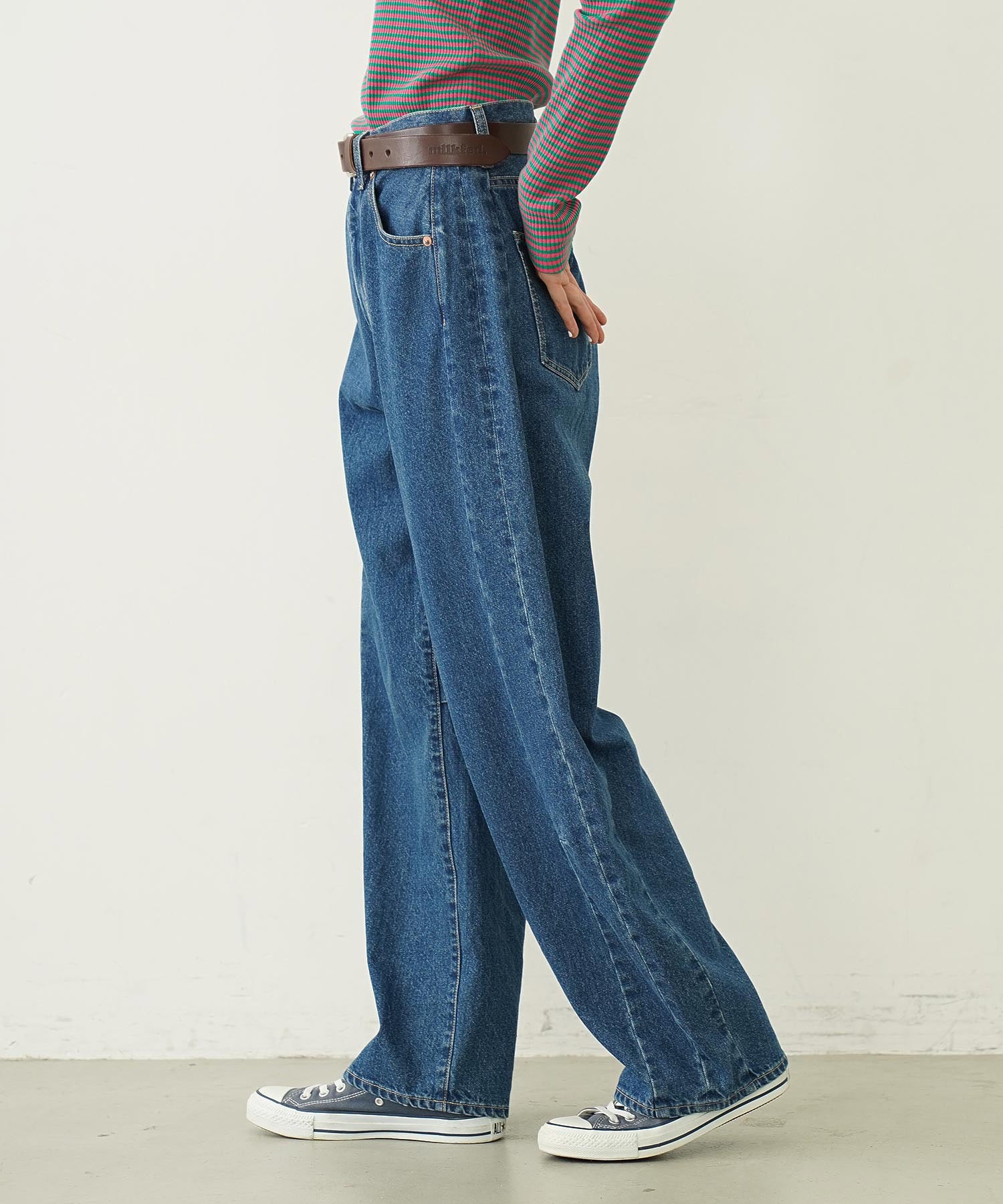 WIDE LEG DENIM PANTS