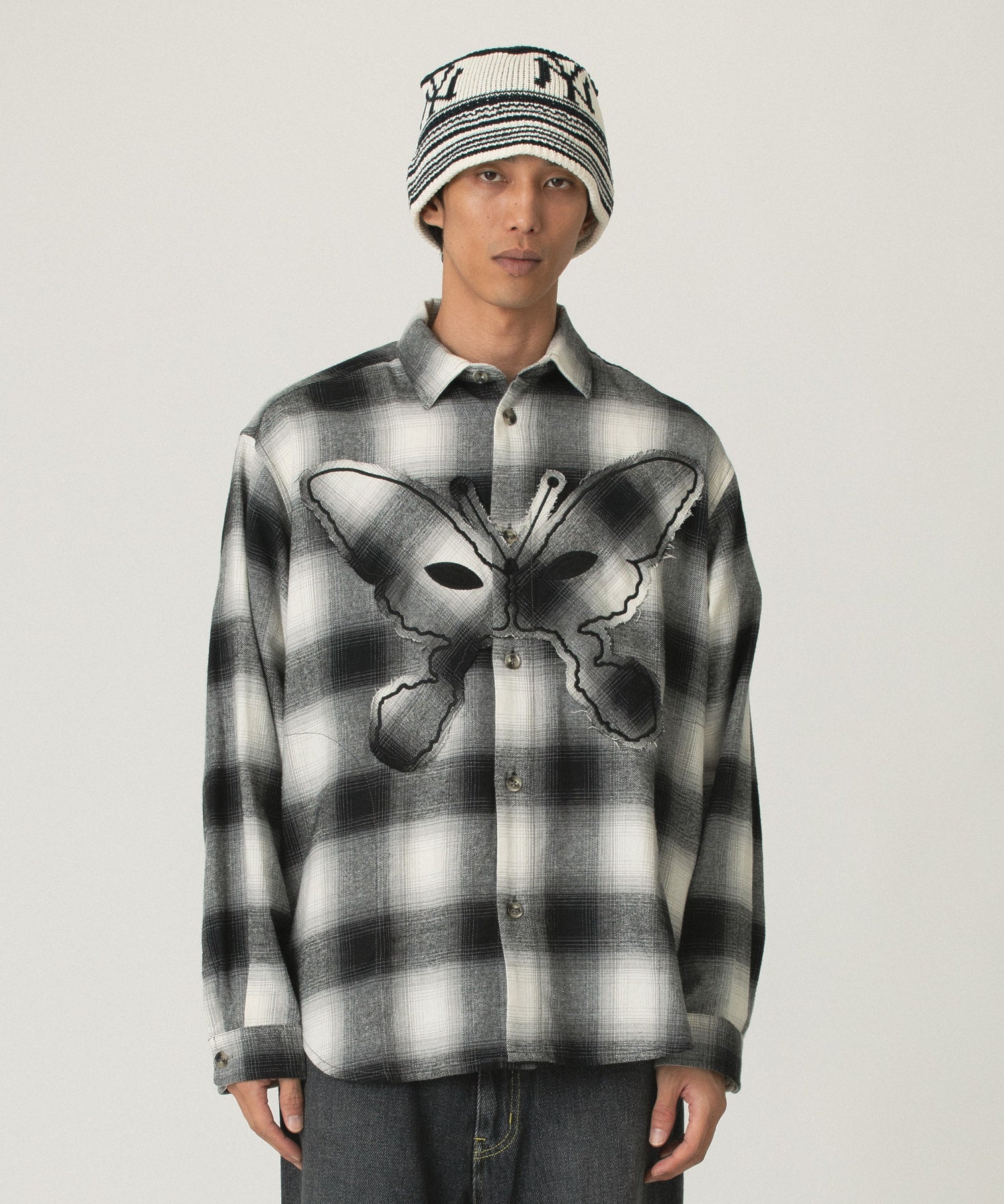PERKS AND MINI/パークスアンドミニ/ALIEN KISS CHECK OVER SHIRT 3852