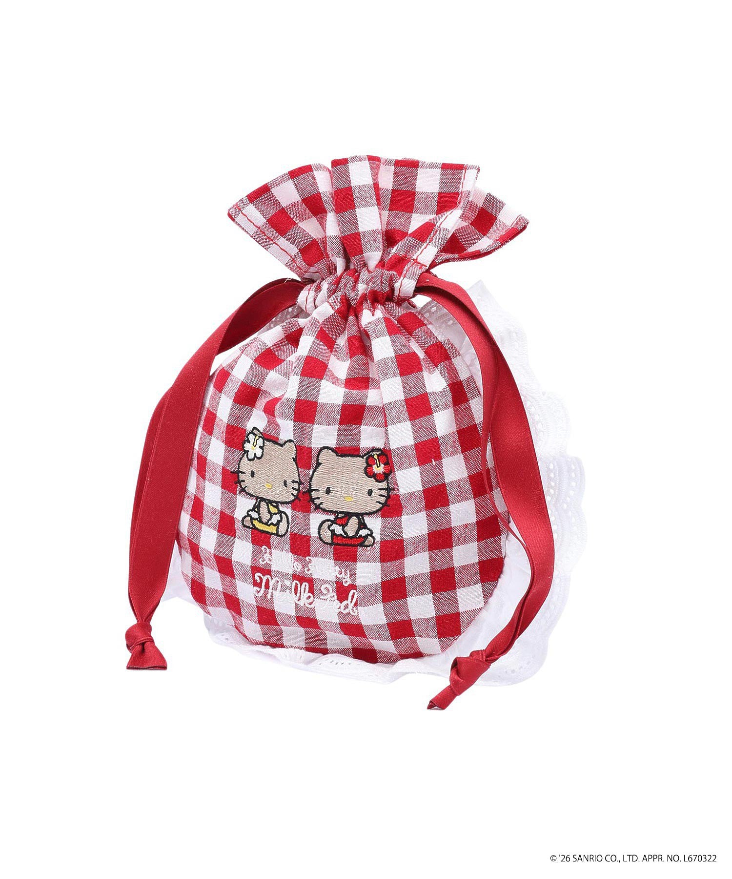 MILKFED. × HELLO KITTY SUN-KISSED F2F DRAWSTRING POUCH