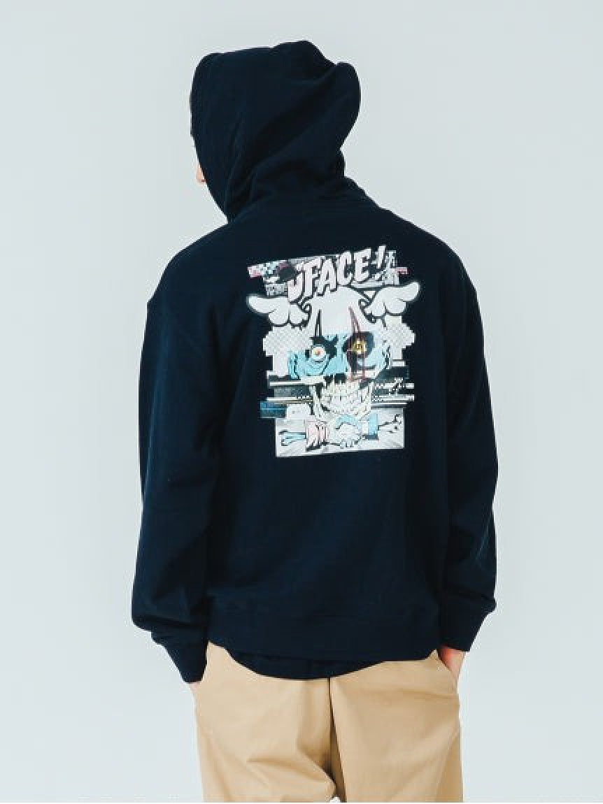 【XLARGE×D*FACE】STRIPE SKULL RENDER PULLOVER HOODED SWEAT