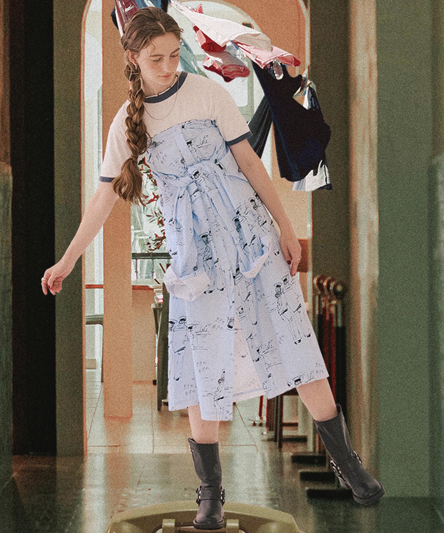 【ROSE BUD別注】INDIA IS BEAUTIFUL/PRINTED SKIRT
