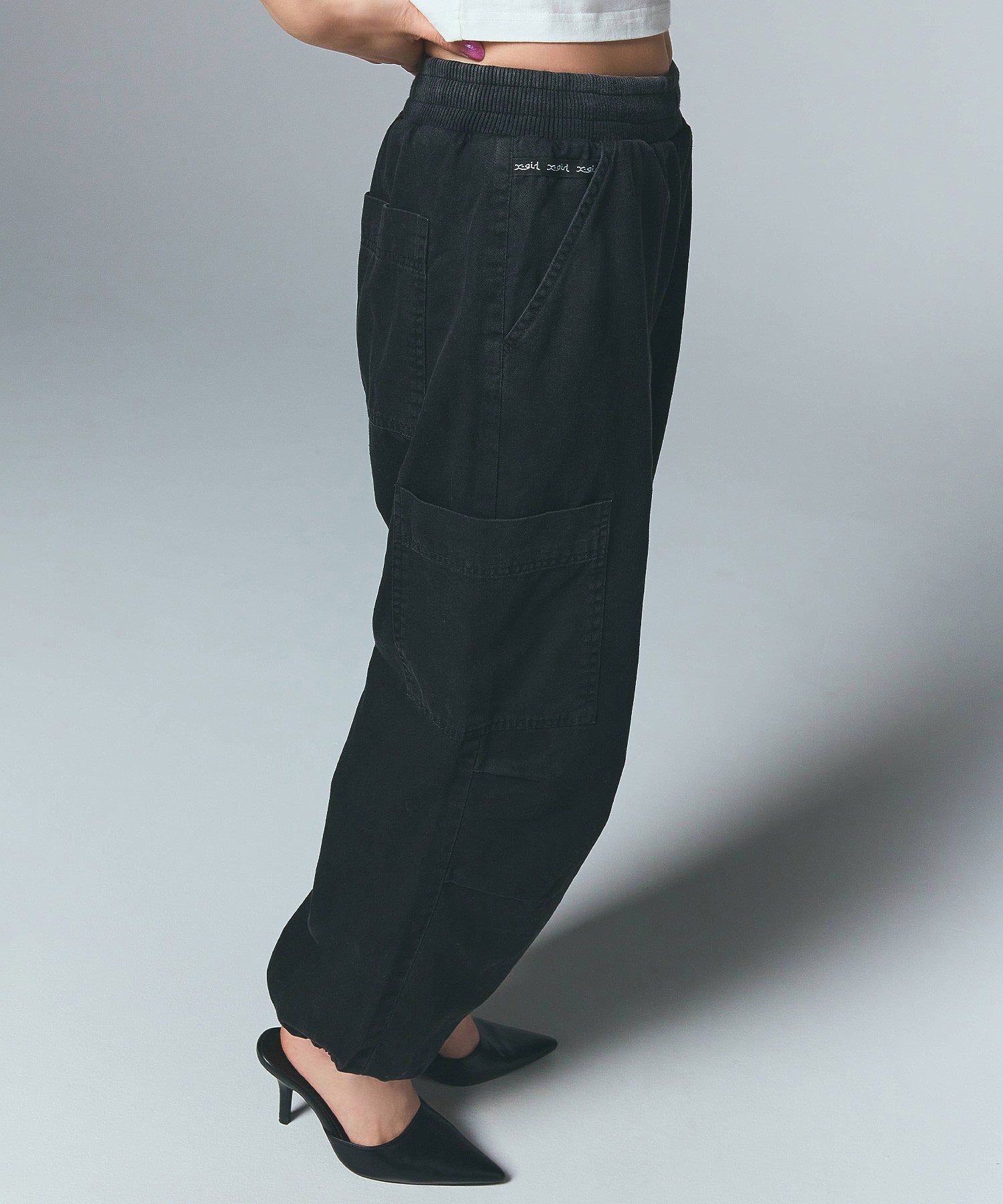 WAIST RIB EASY PANTS