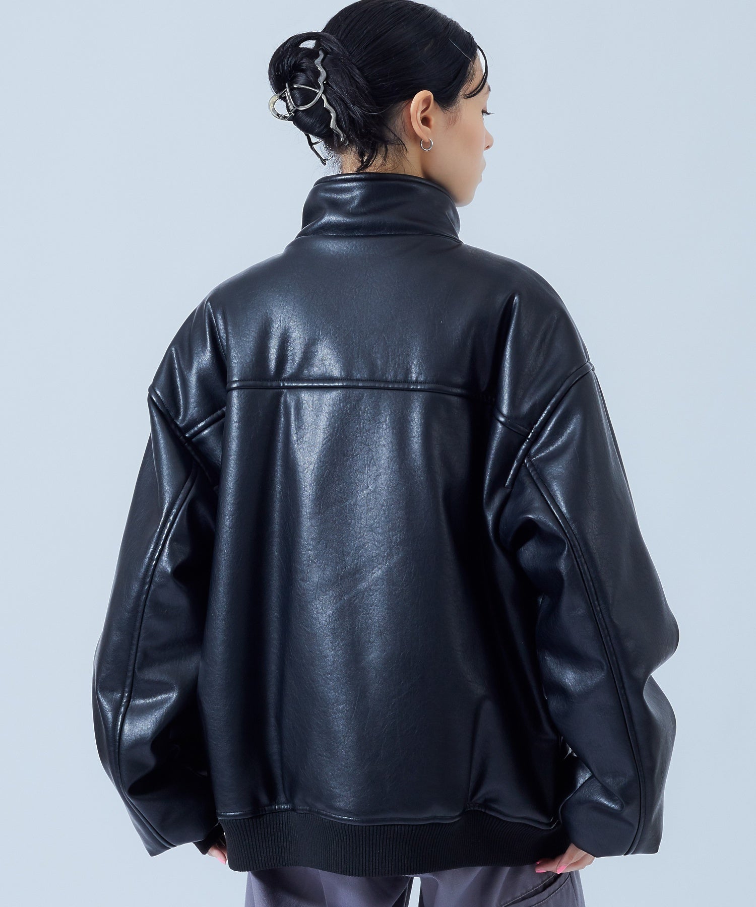 FAUX LEATHER PADDED JACKET