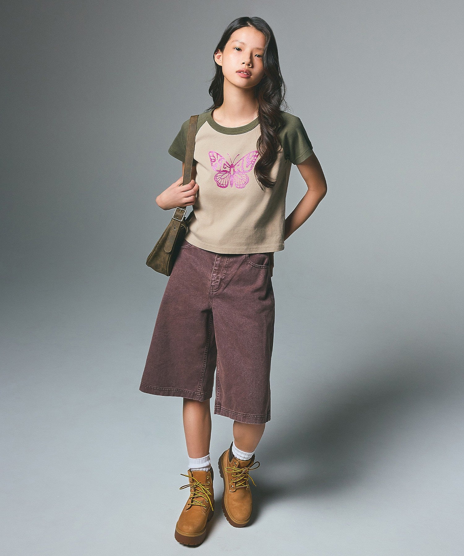 GLITTER BUTTERFLY RAGLAN S/S BABY TEE