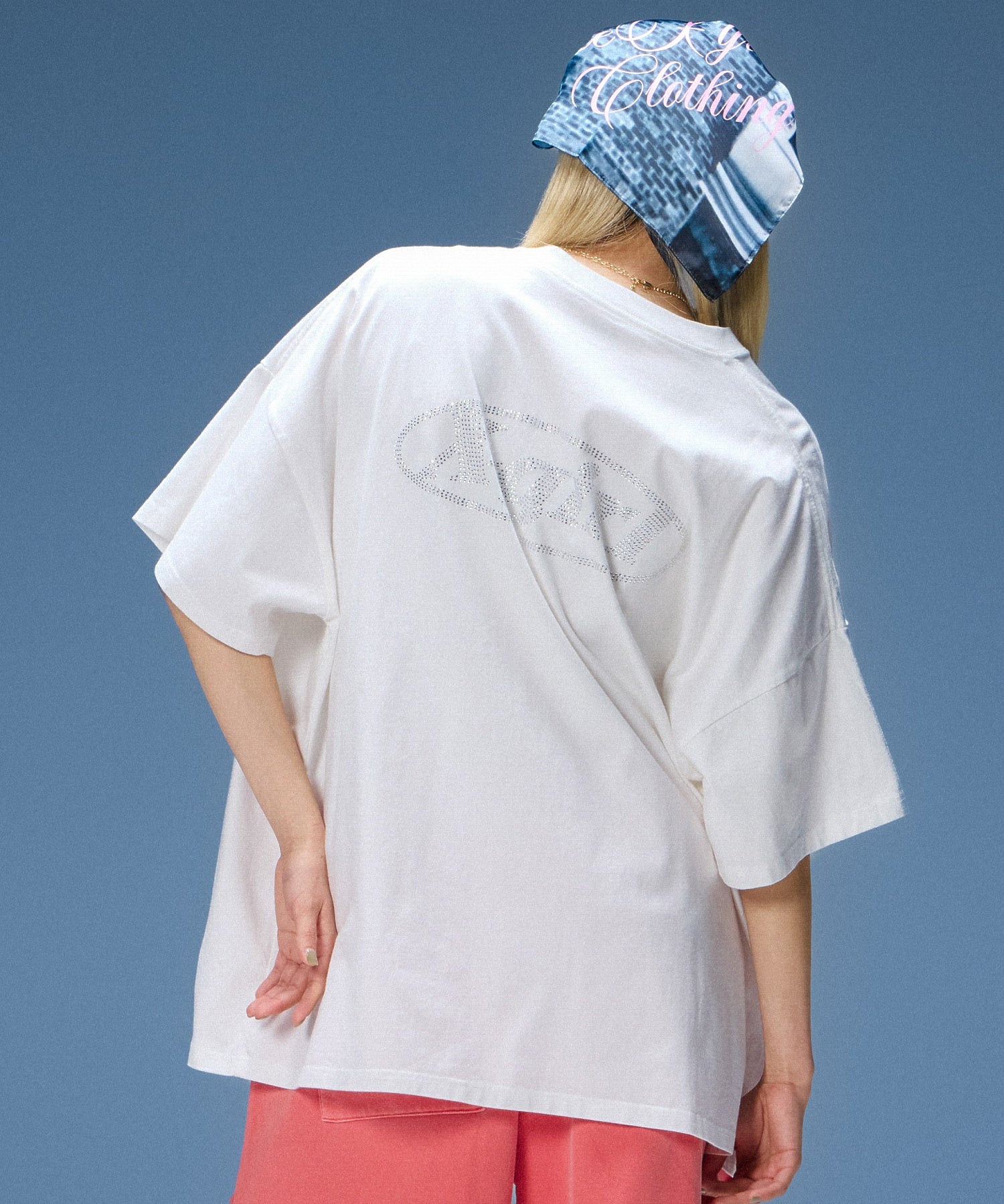 RHINESTONE OVAL LOGO S/S BIG TEE DRESS