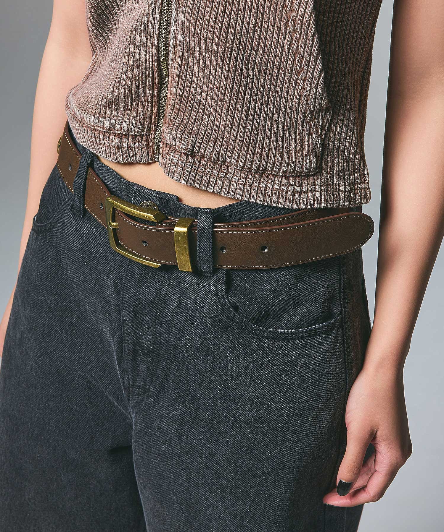 STUDDED LOGO BELT