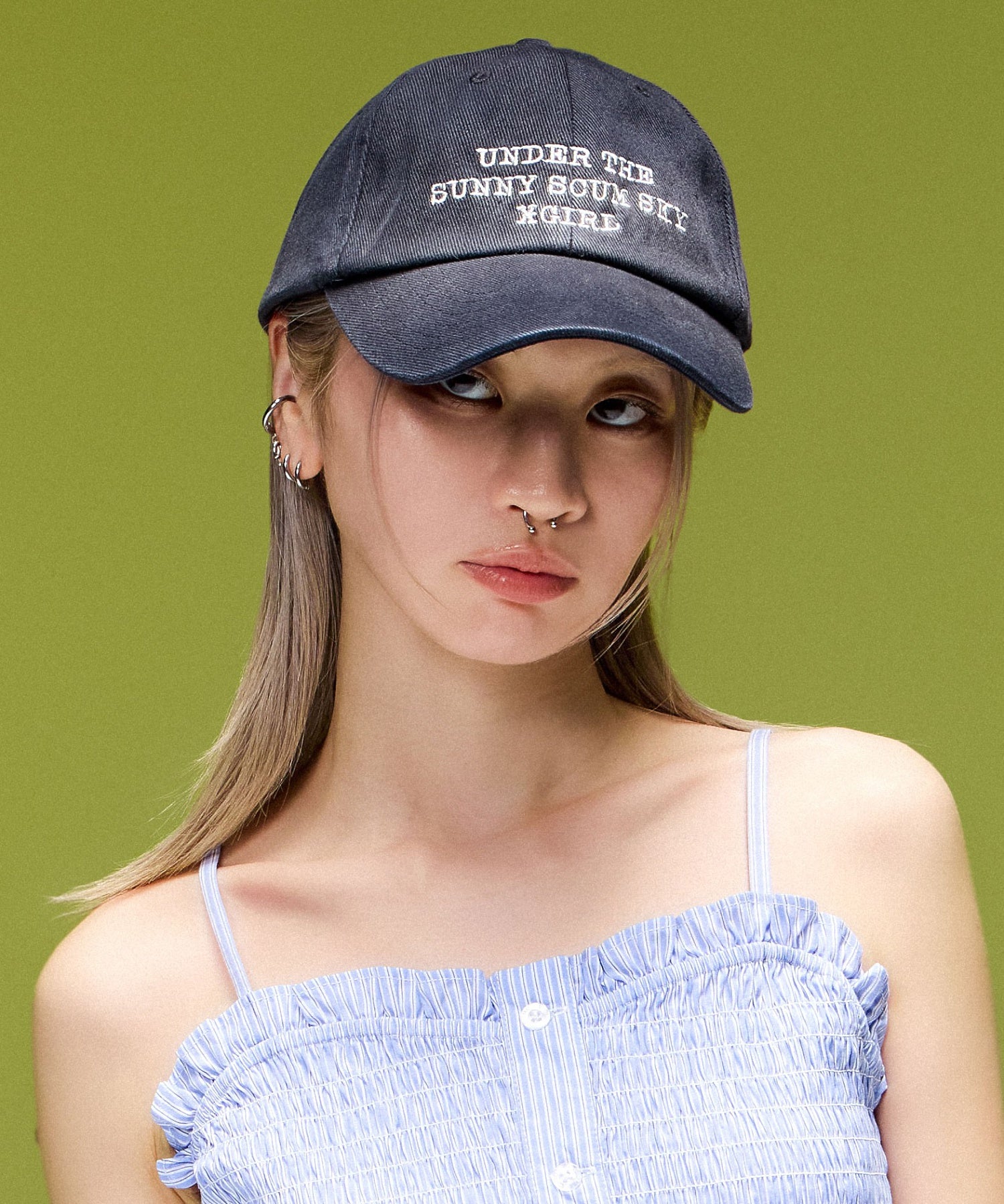 FADED FACE LABEL 6PANEL CAP