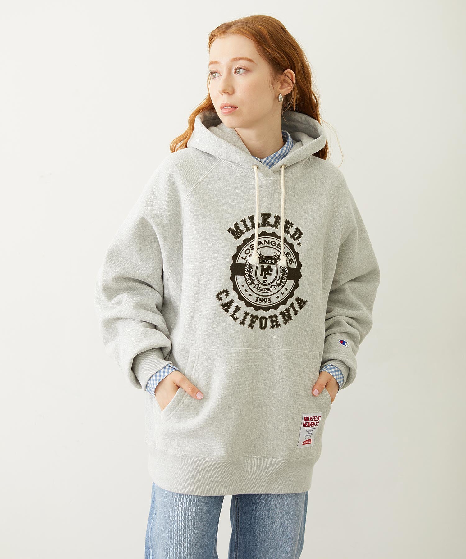 MILKFED. × CHAMPION COLLEGE LOGO SWEAT HOODIE