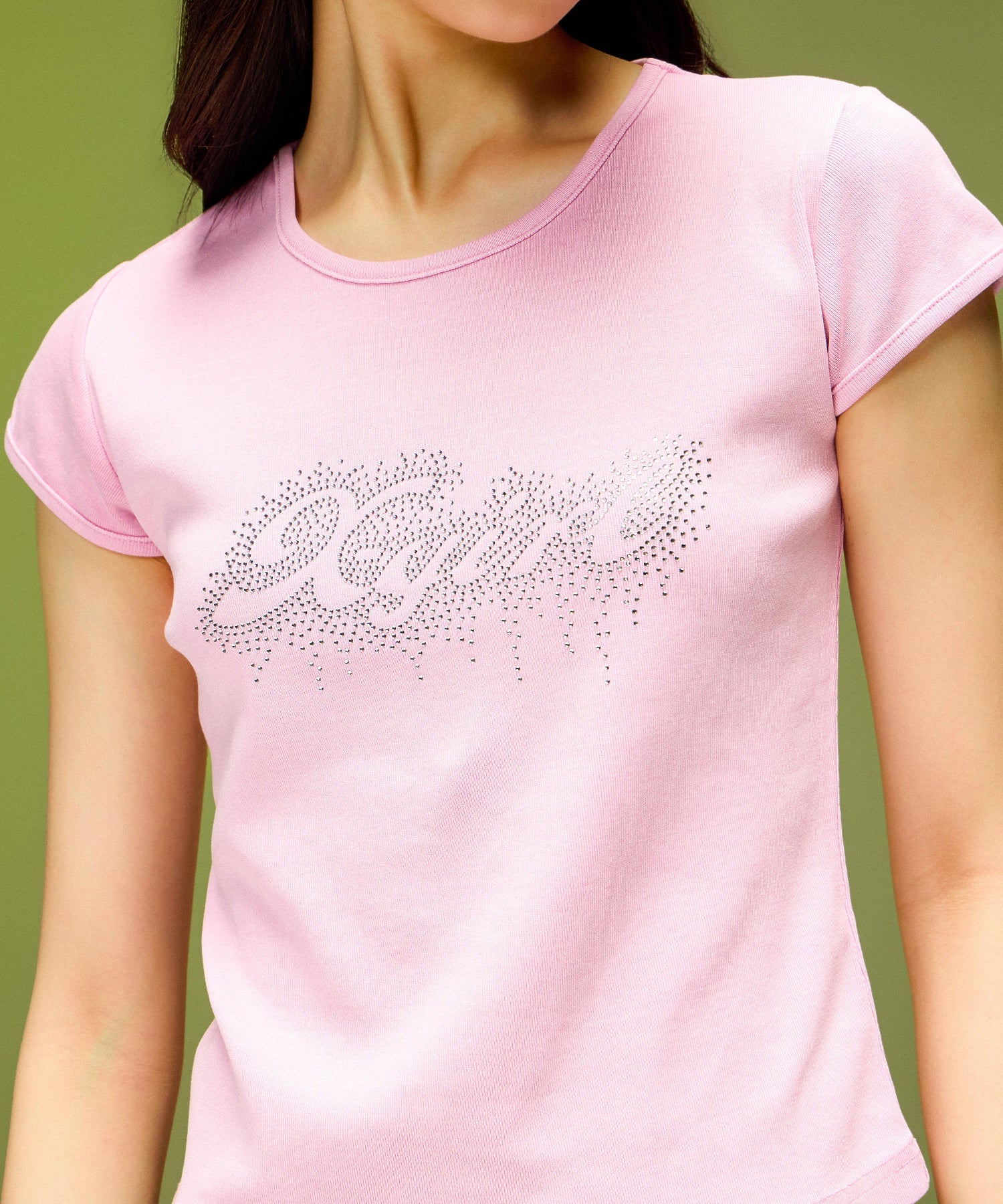 FADED DROP RHINESTONE LOGO S/S BABY TEE