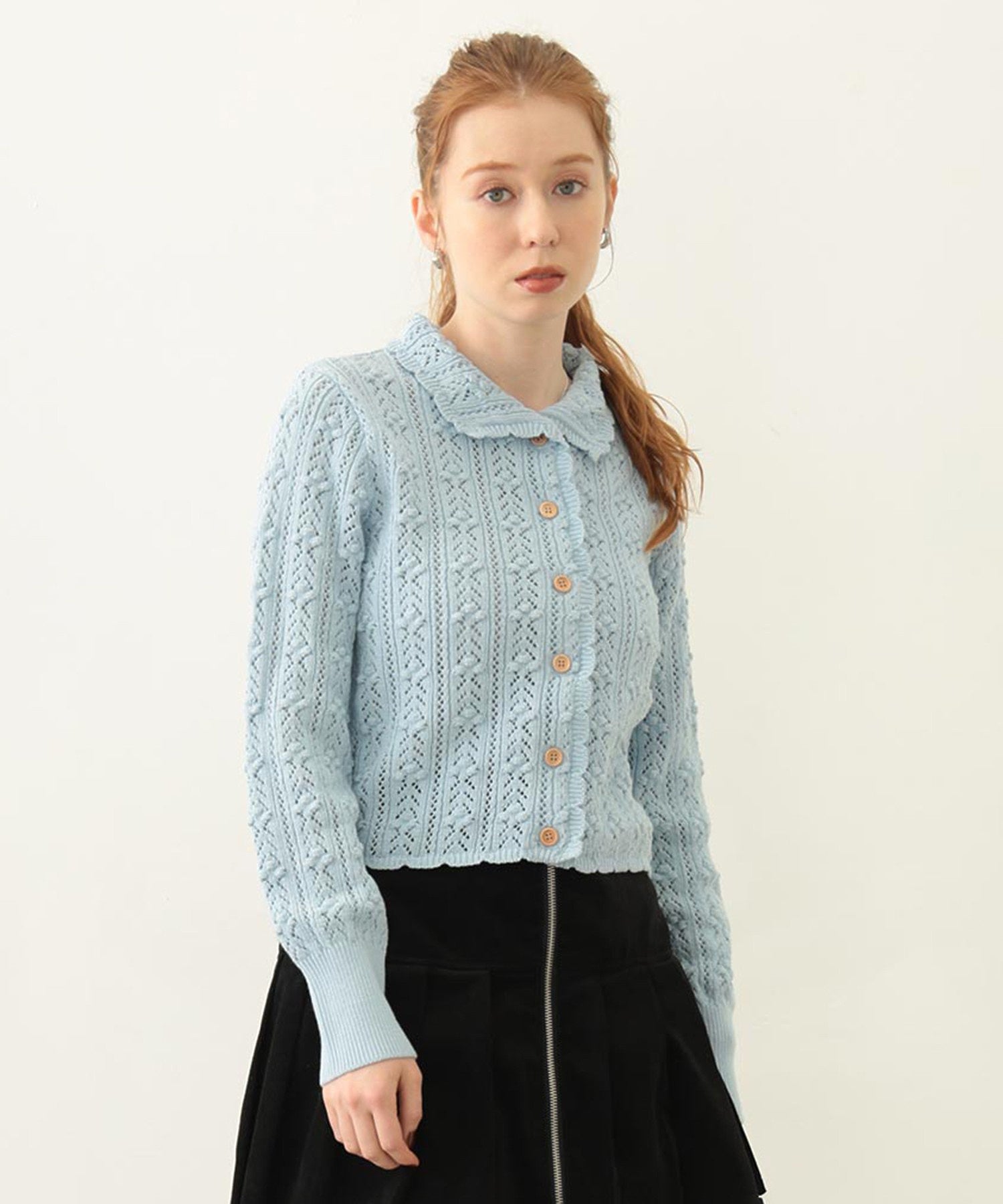 OPENWORK KNIT CARDIGAN