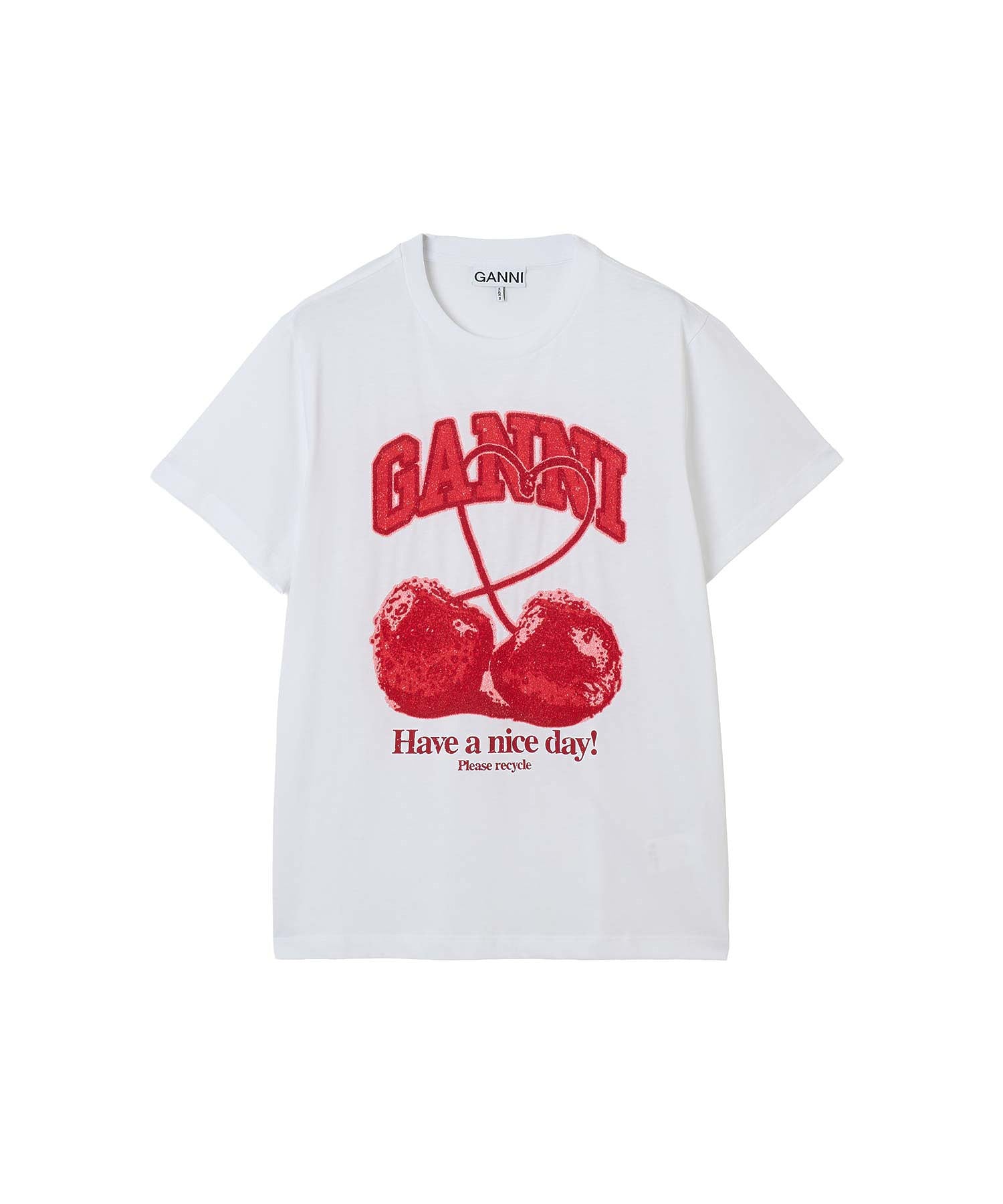 GANNI/BASIC COTTON JERSEY CHERRY WITH CAVIAR