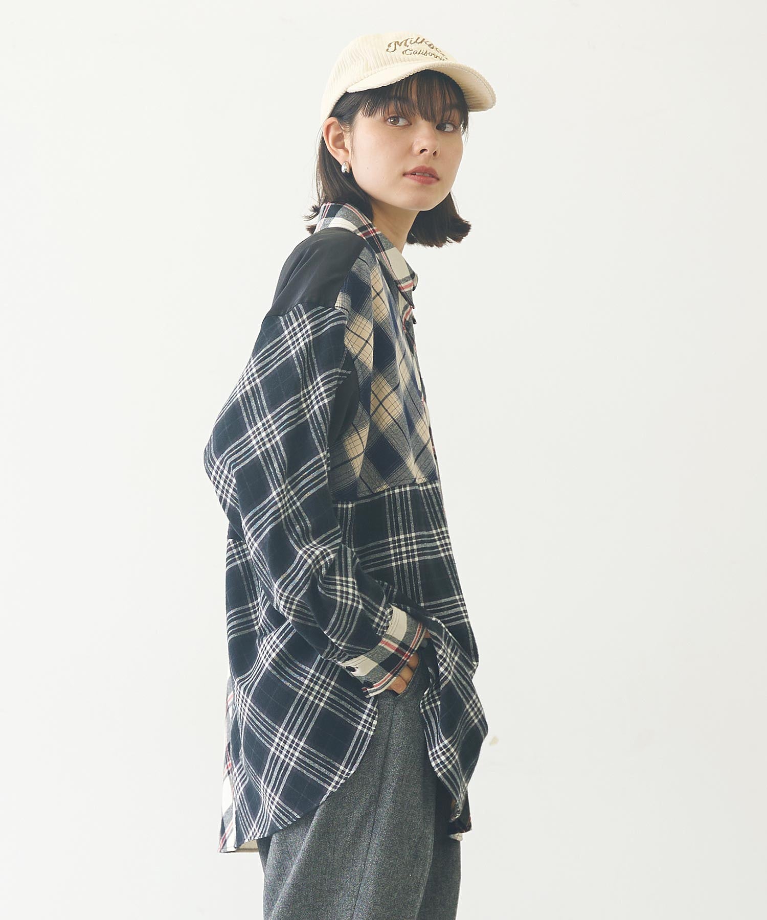 PLAID PATCHWORK SHIRT