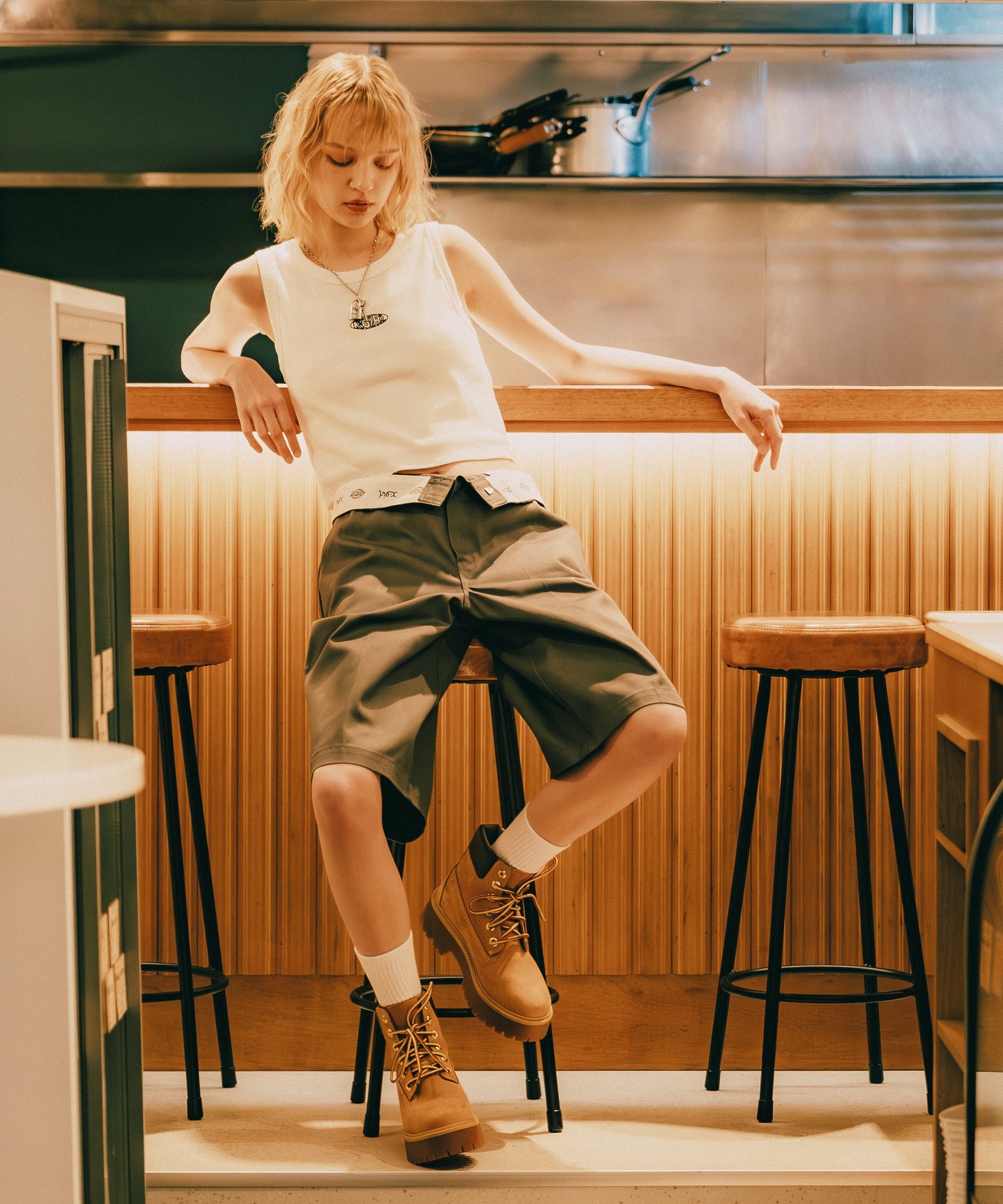 X-girl × Dickies WORK SHORT PANTS