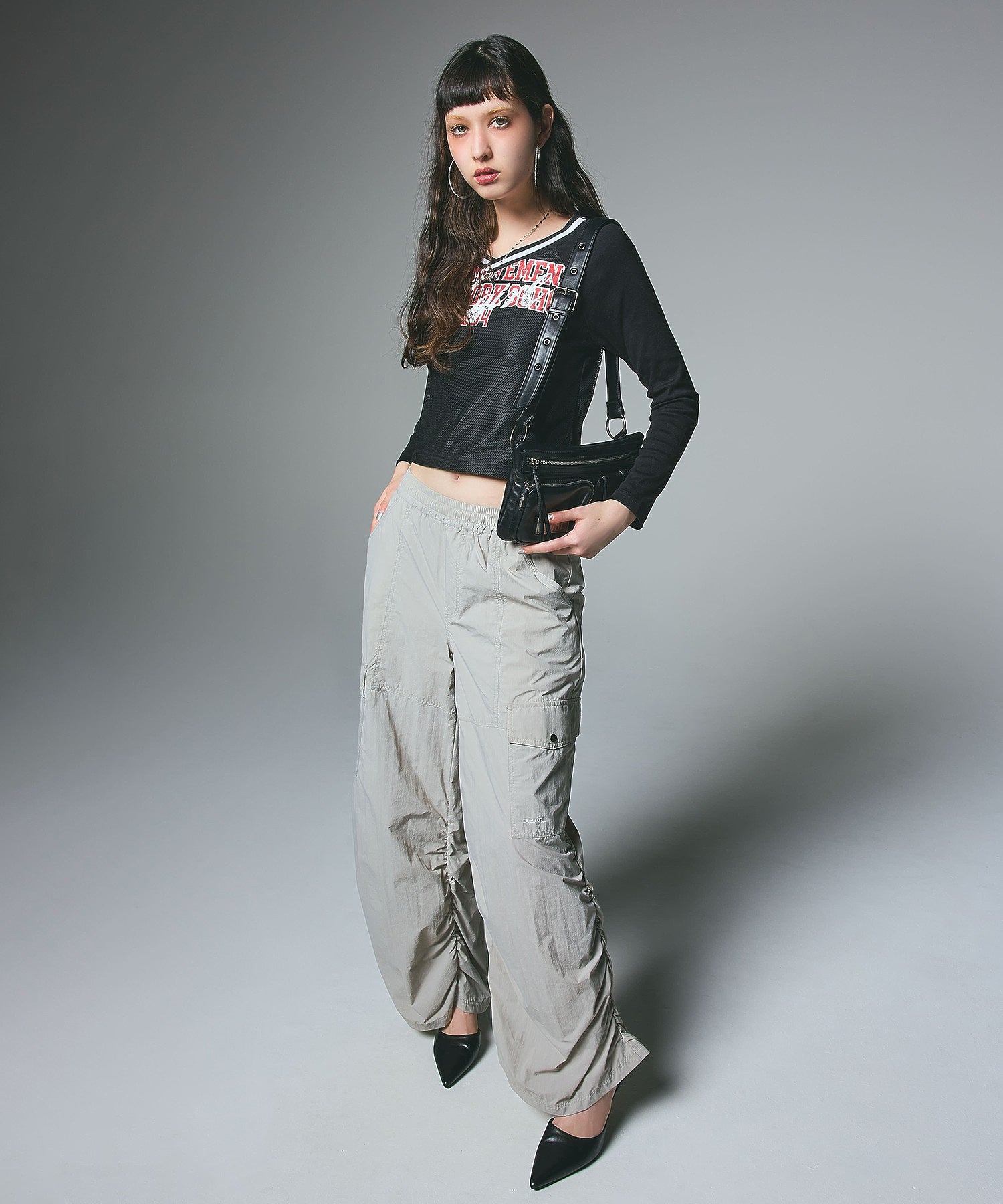 MESH PANELED L/S COMPACT TOP